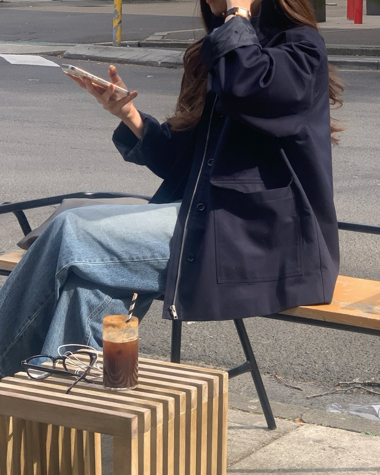 라비에 하이넥 하프 코트 상세 이미지 3