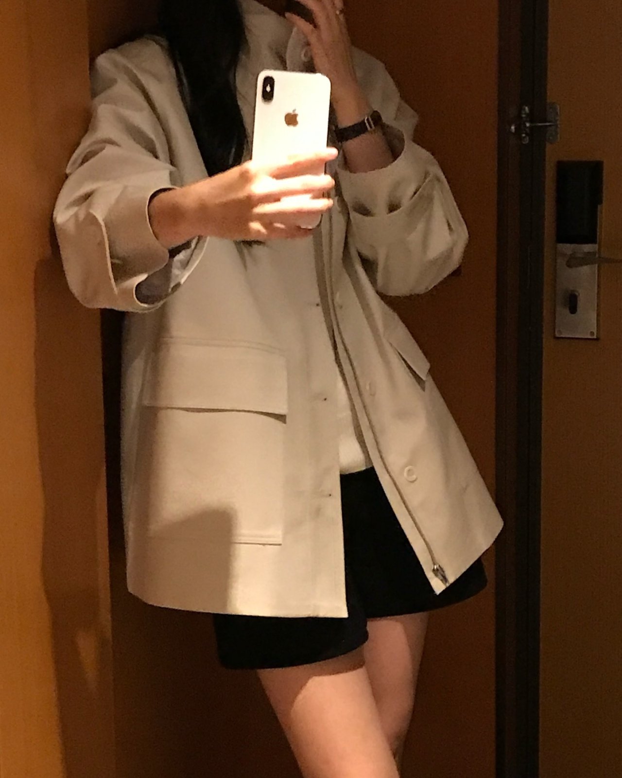 라비에 하이넥 하프 코트 상세 이미지 5