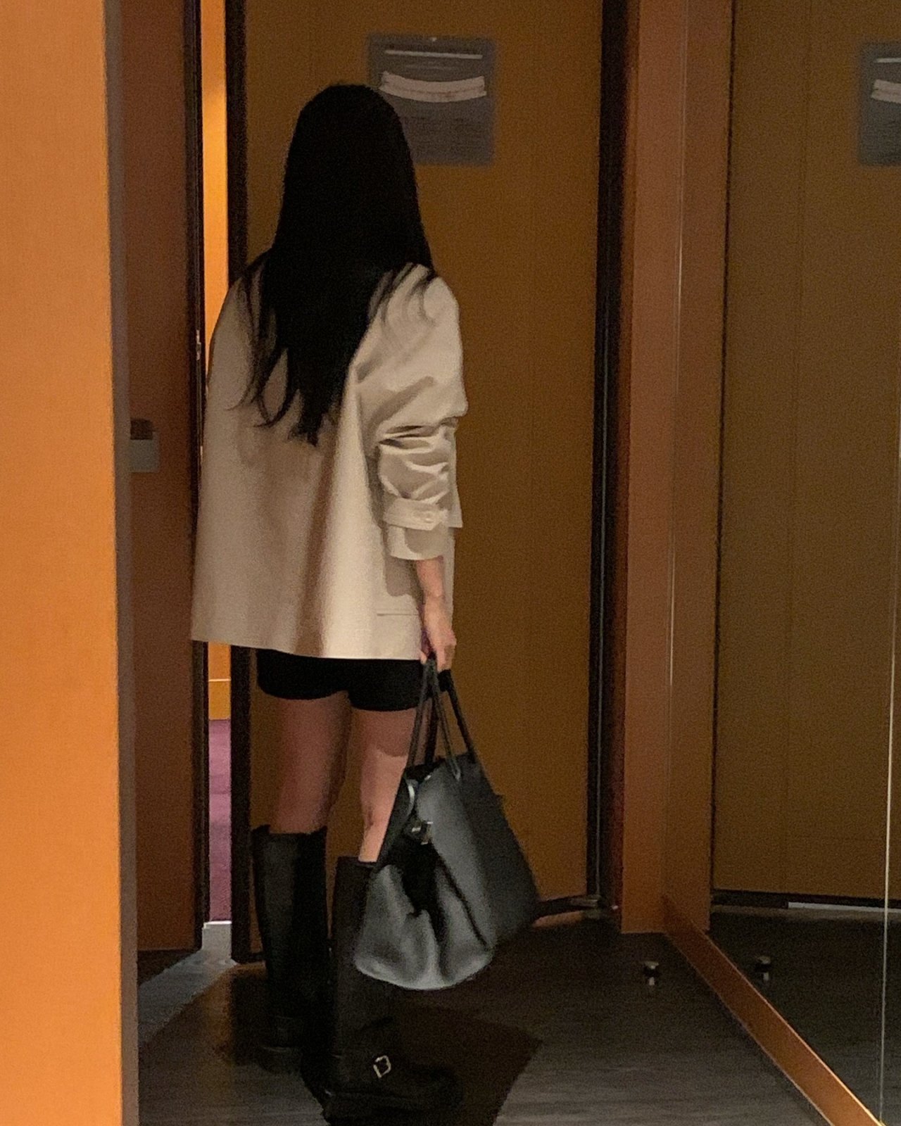 라비에 하이넥 하프 코트 상세 이미지 6