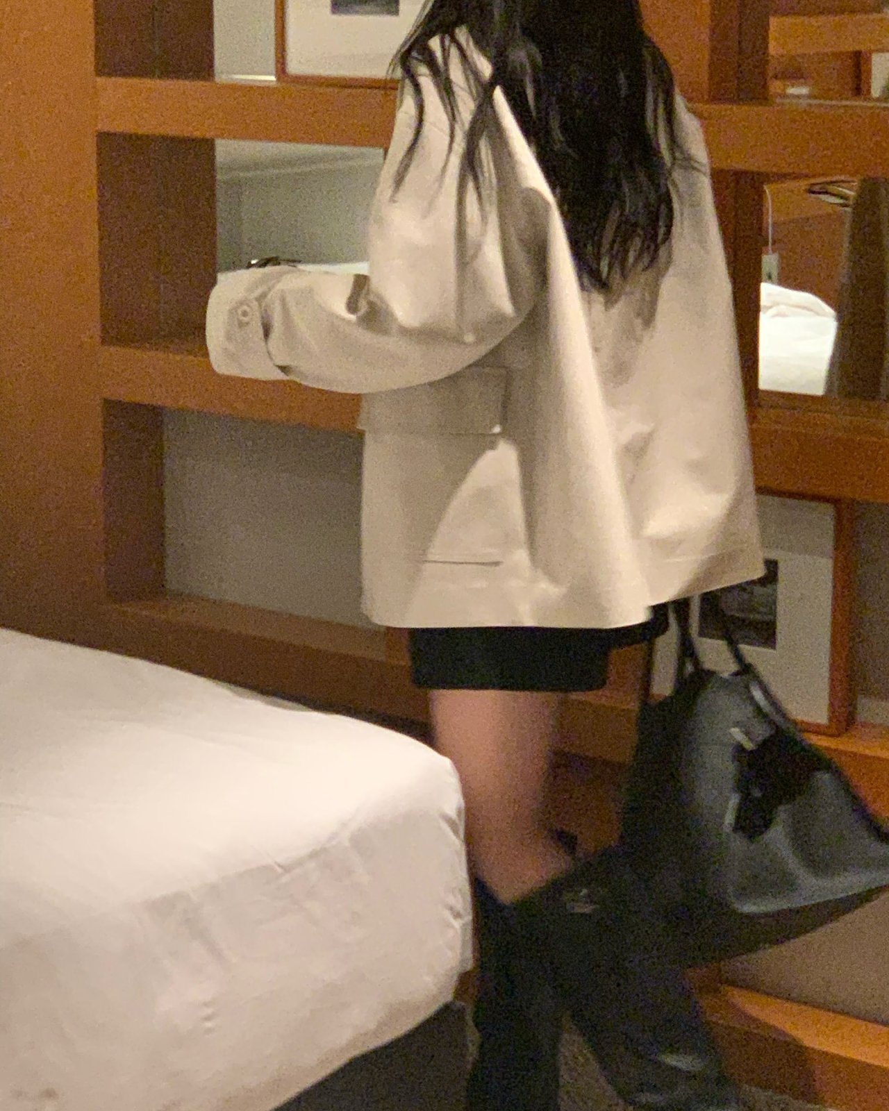 라비에 하이넥 하프 코트 상세 이미지 9