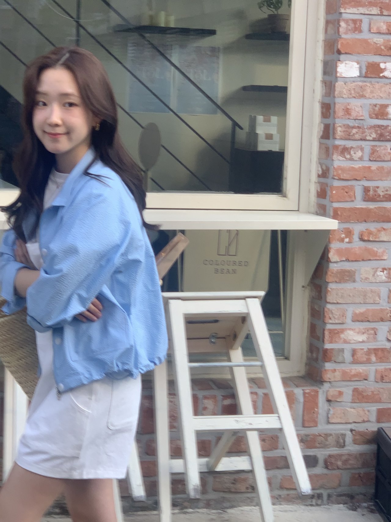 르네 시어서커 하이넥 블루종 상세 이미지 3
