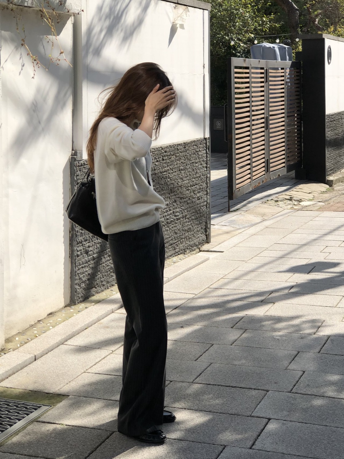 리나 핀 스트라이프 슬렉스 상세 이미지 3