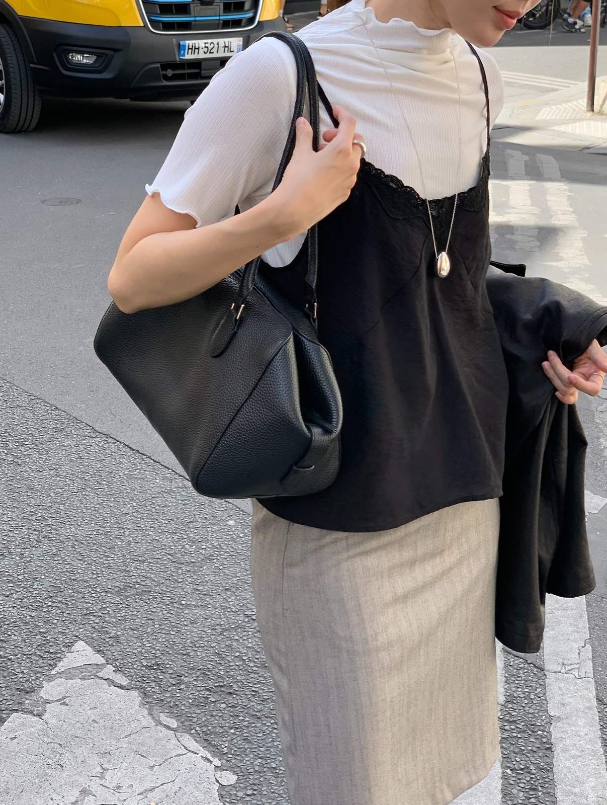 로엔 하프넥 립 티셔츠 상세 이미지 8