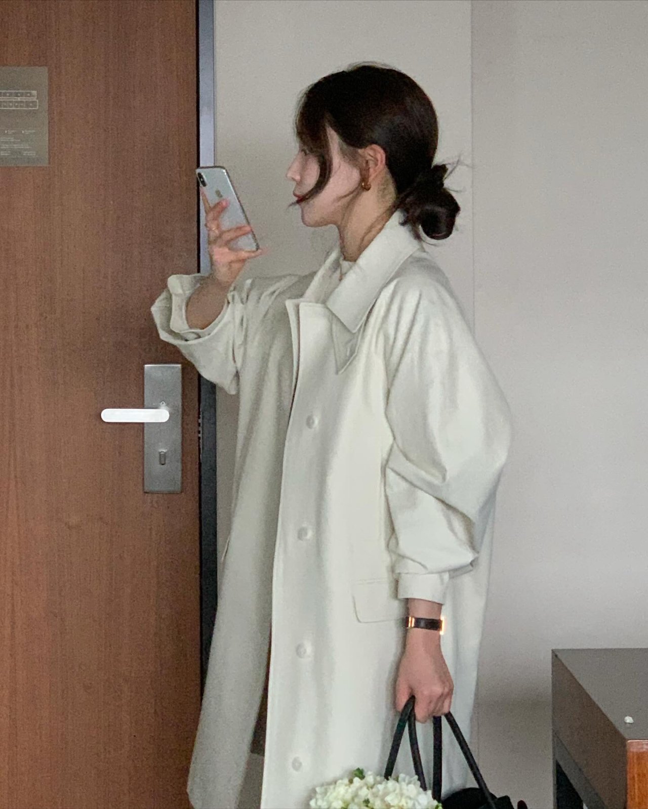 런던 하이넥 하프 코트 상세 이미지 6