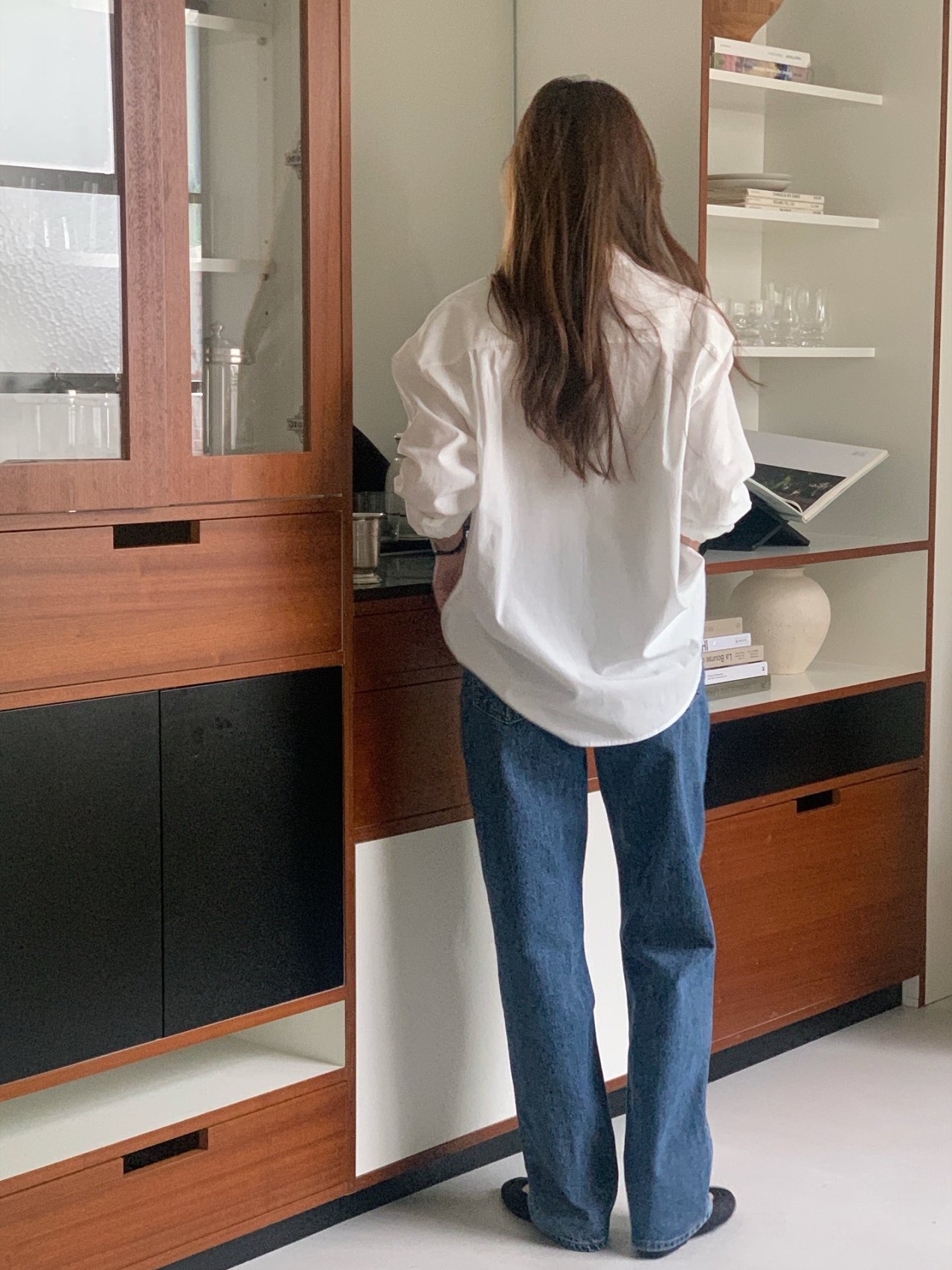루이지 스트레이트 데님 착용 컷