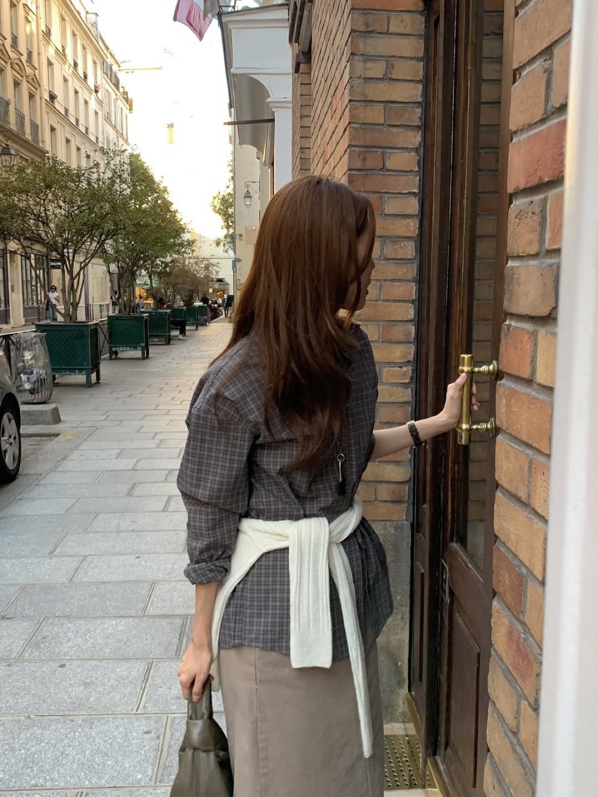 루센 체크 코튼 셔츠 상세 이미지 10