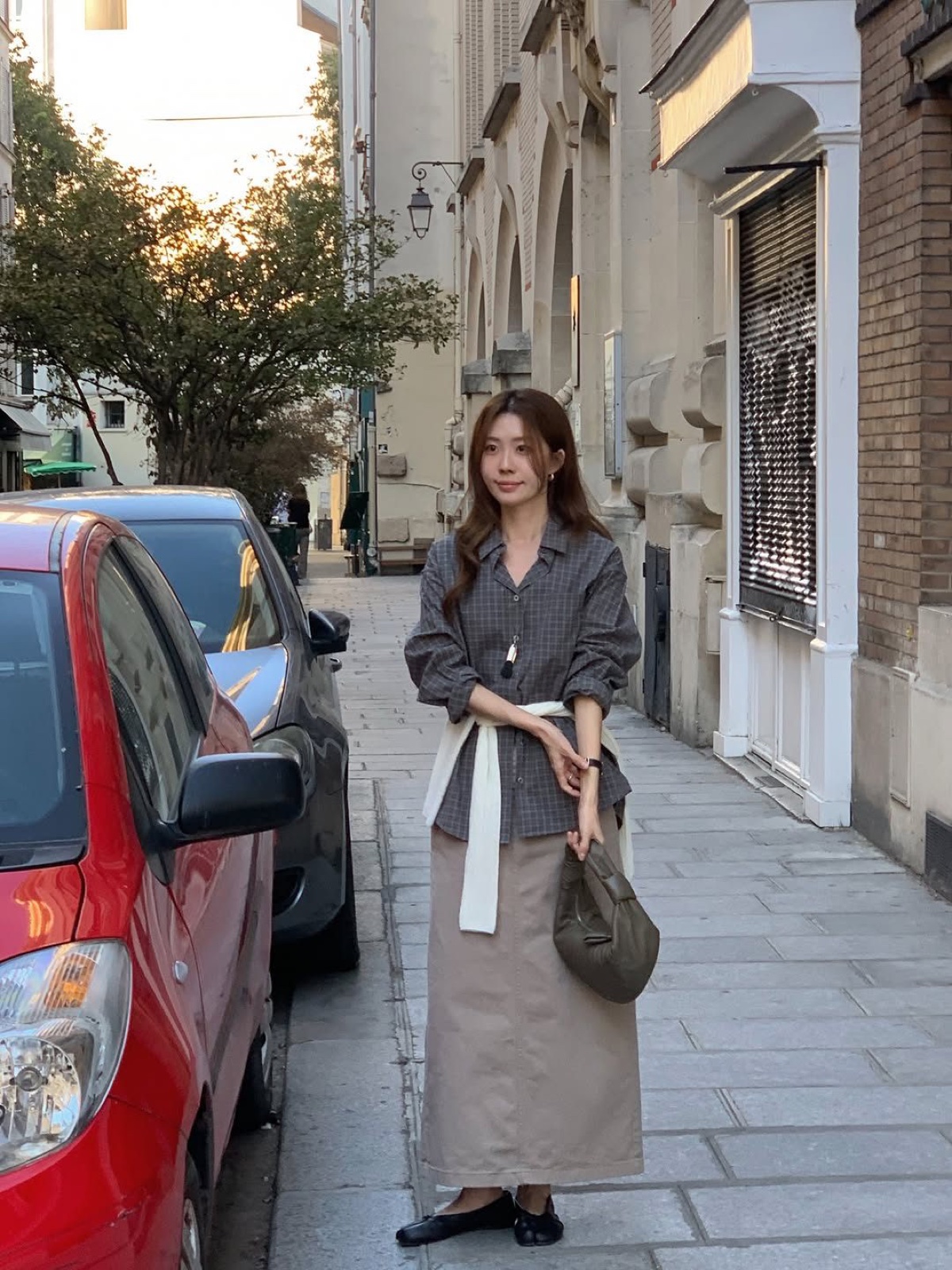 루센 체크 코튼 셔츠 상세 이미지 11