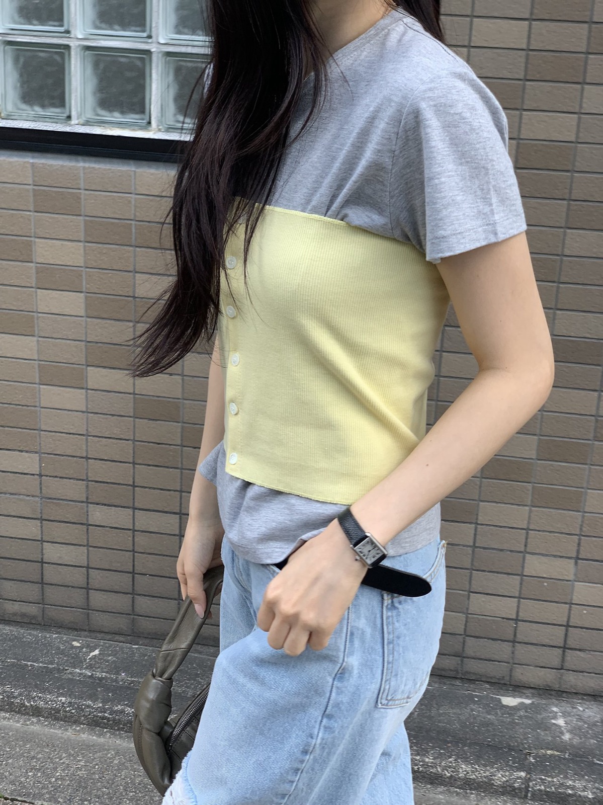 루시에 크롭 반팔 티셔츠 상세 이미지 1