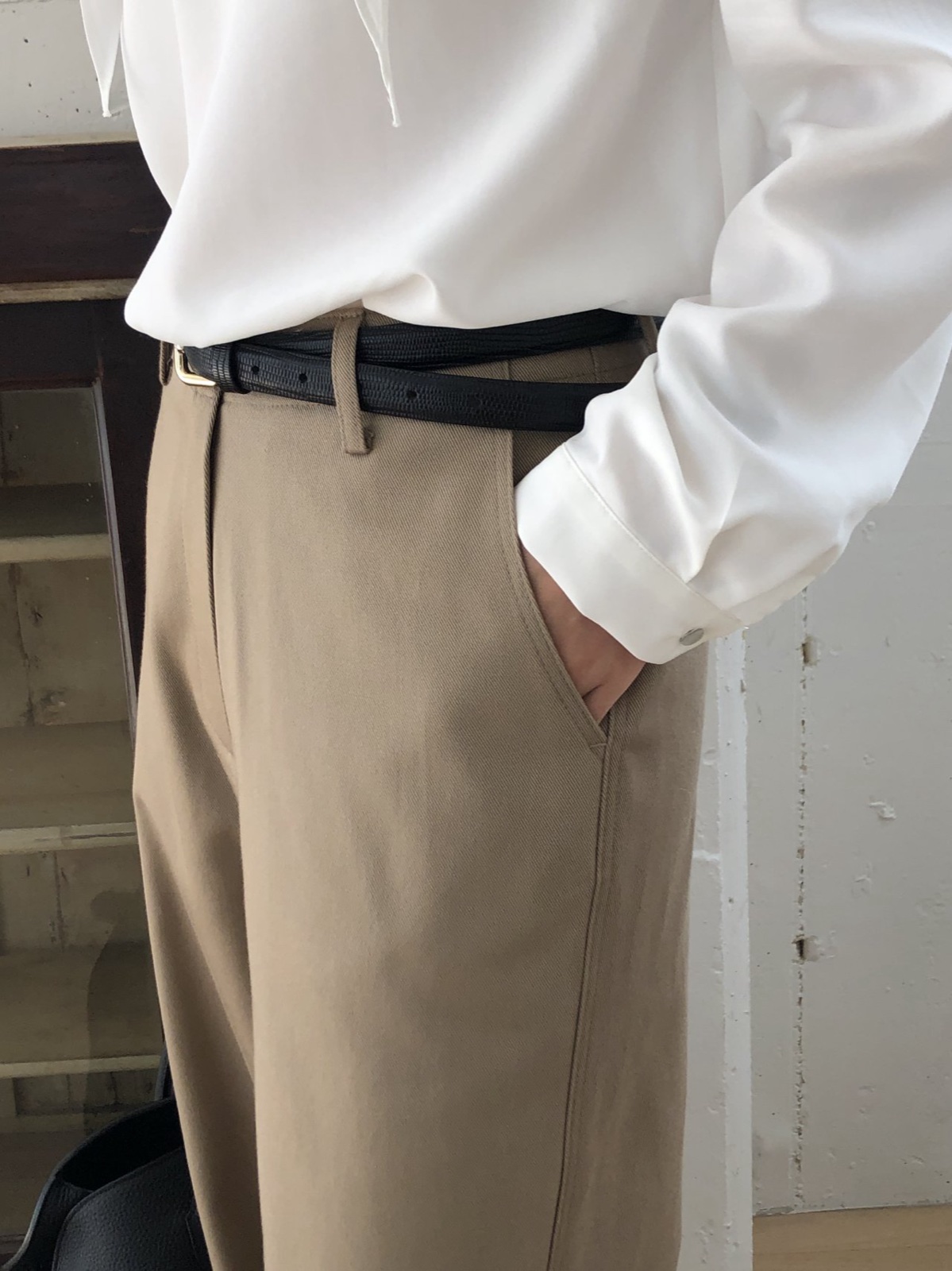 루나 피치 텐셀 스카프 블라우스 상세 이미지 7