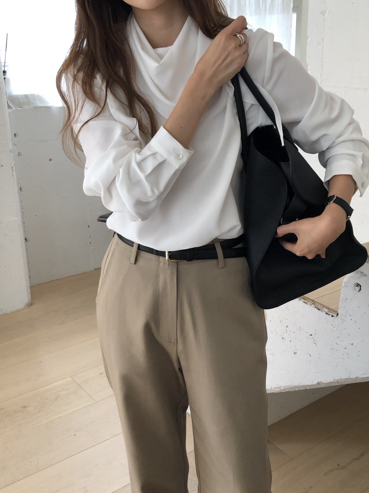 루나 피치 텐셀 스카프 블라우스 상세 이미지 9