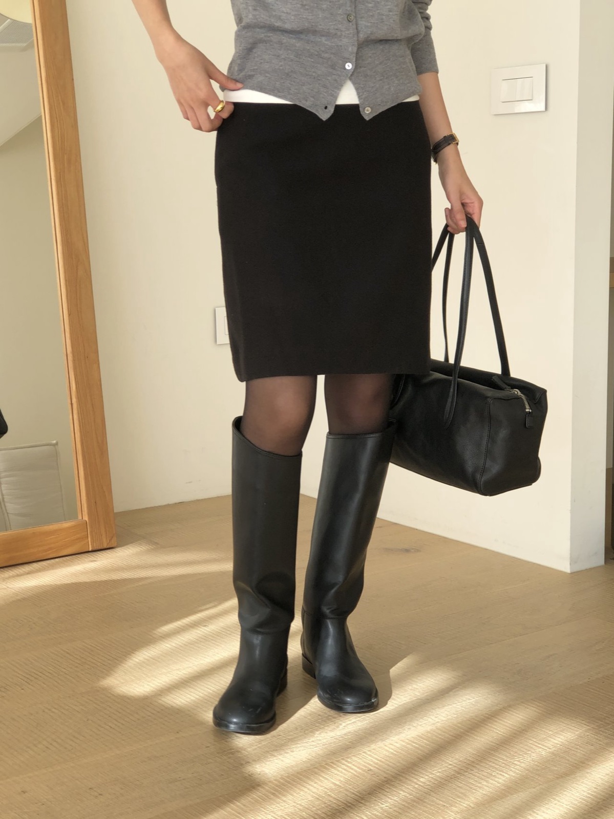 루제 울 미디 스커트 상세 이미지 5