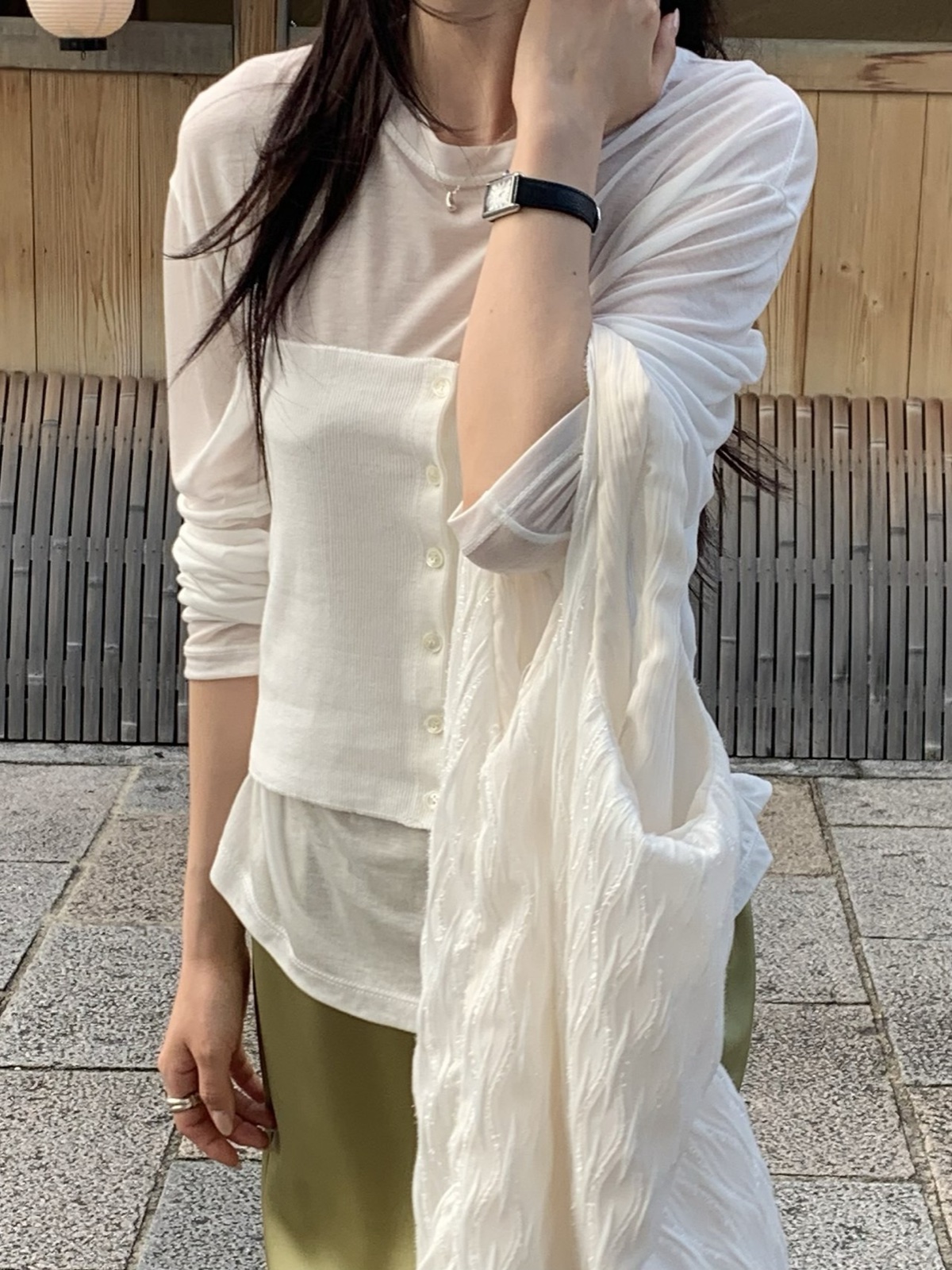 마레아 버튼 튜브탑 상세 이미지 8