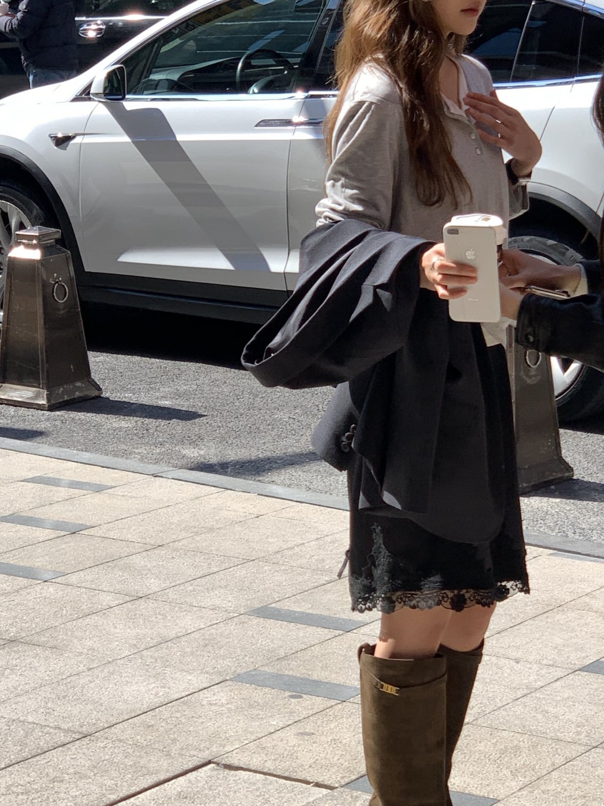 마리 레이스 밴딩 미디 스커트 상세 이미지 2