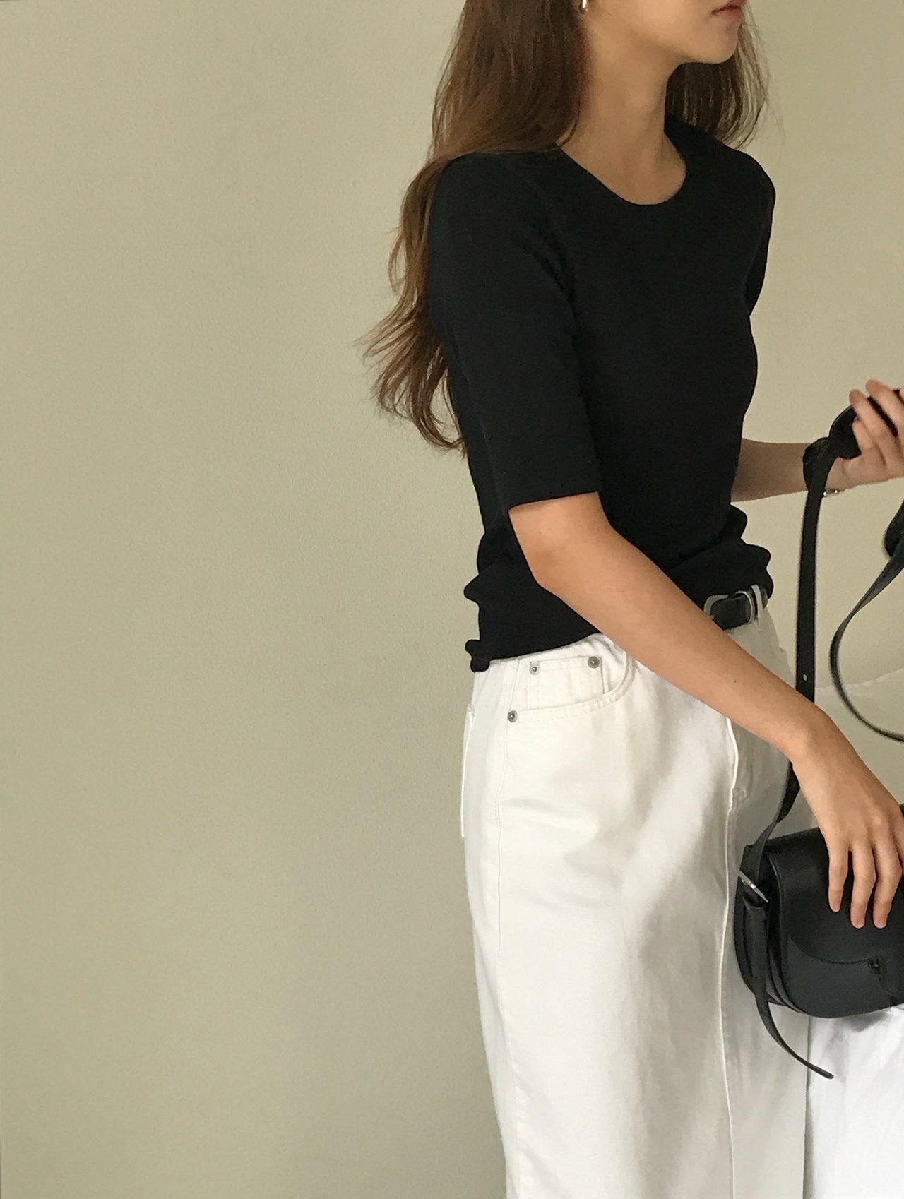 메리 라운드넥 5부 티셔츠 상세 이미지 8