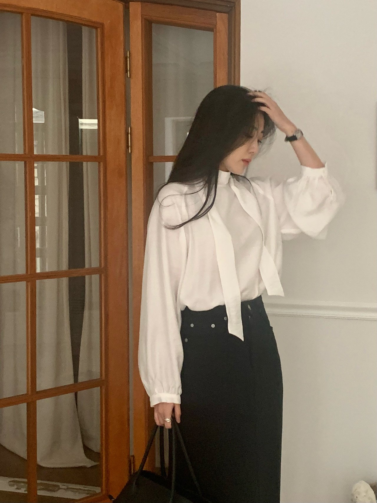 몽드 타이 블라우스 상세 이미지 5