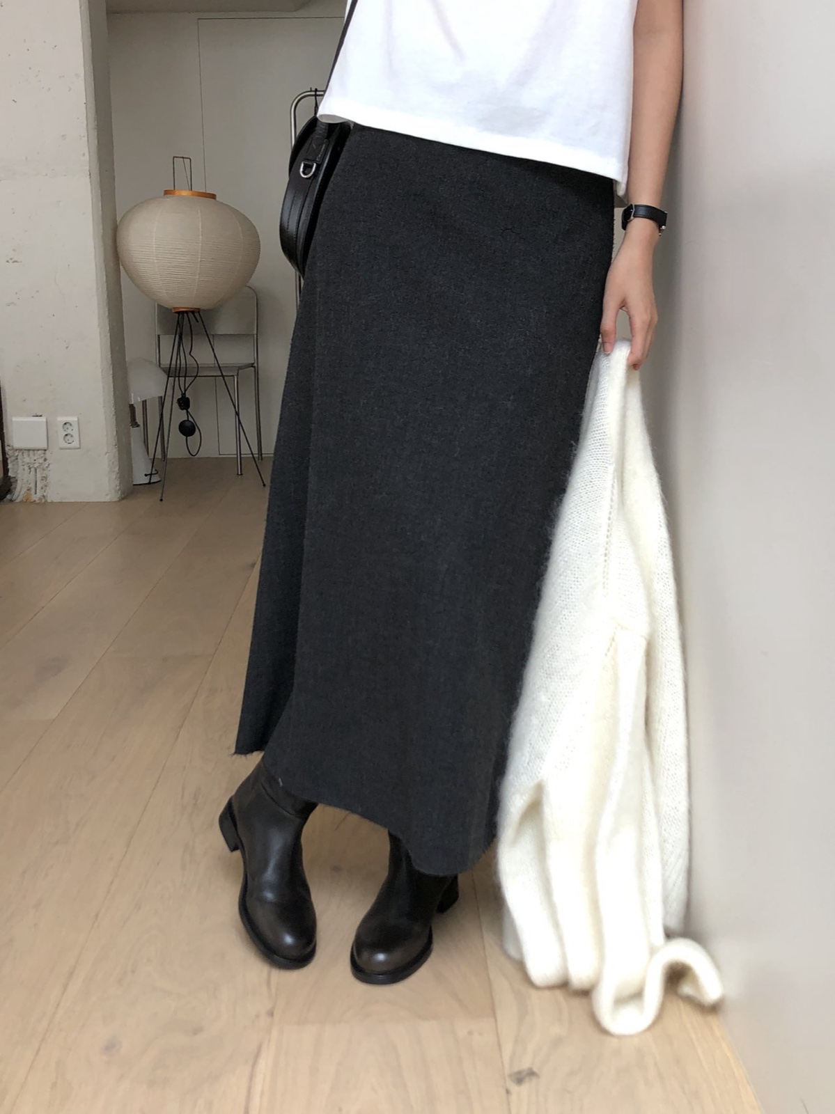 모네 울 플레어 스커트 상세 이미지 8