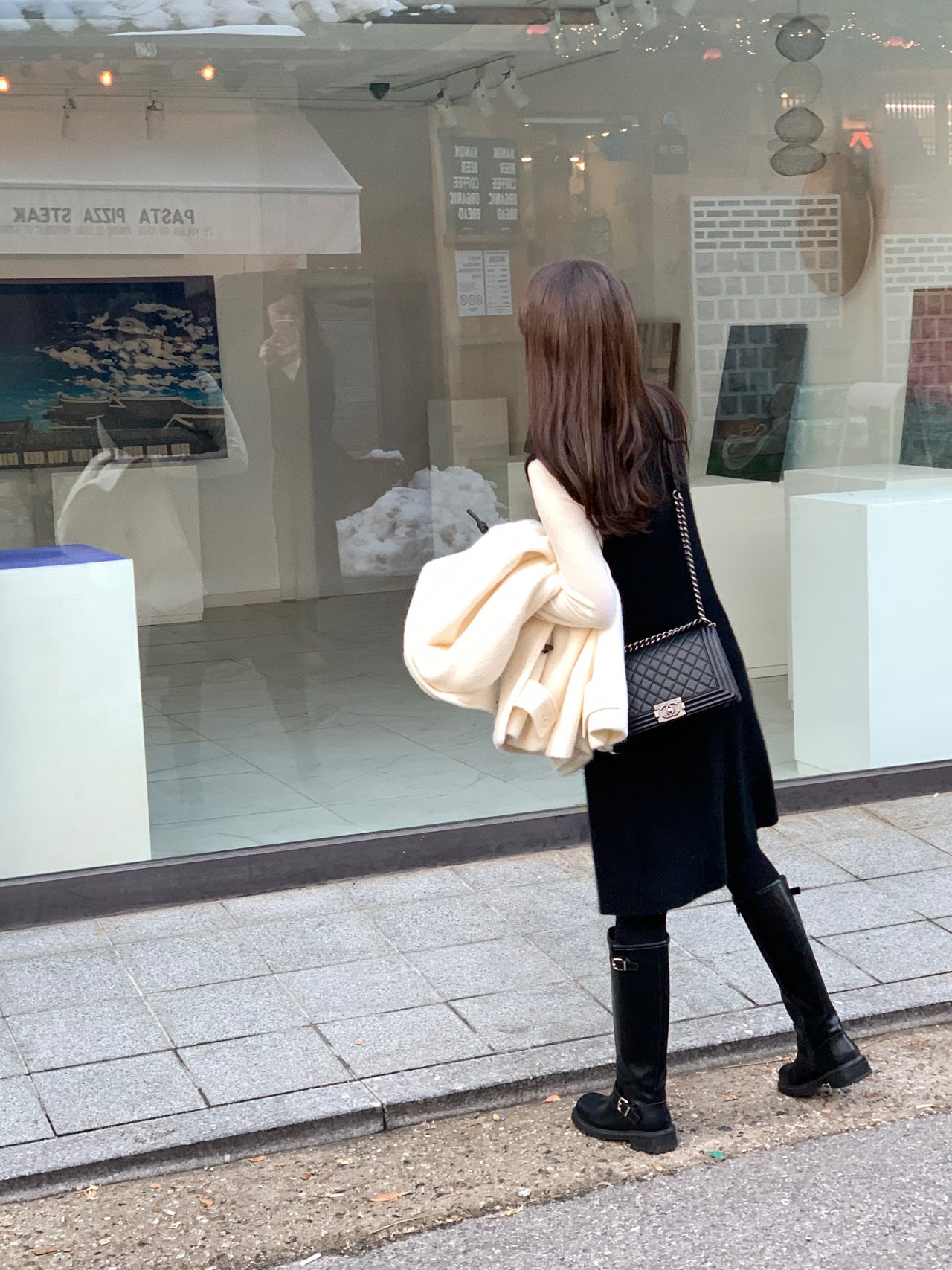 뮤지엄 폭스 니트 원피스 상세 이미지 3