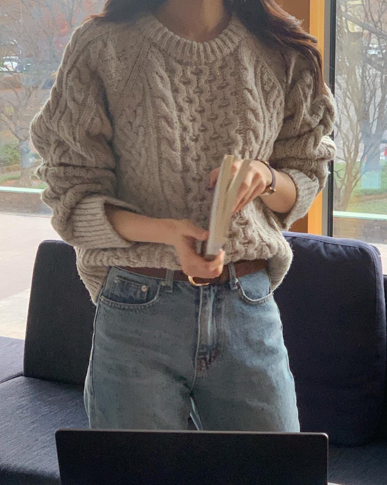 네프 케이블 라운드 니트 상세 이미지 7