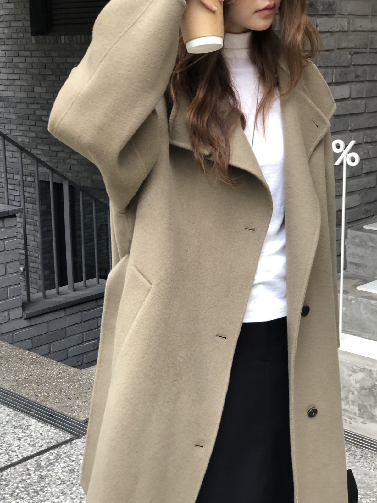 노엘 하이넥 핸드메이드 코트 상세 이미지 6