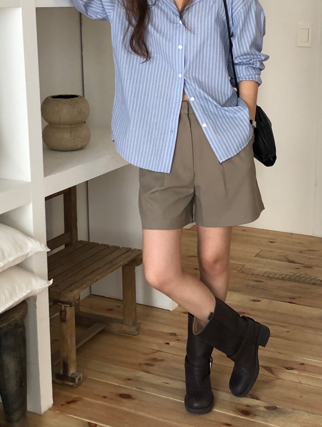 노마 핀턱 하프팬츠 상세 이미지 2