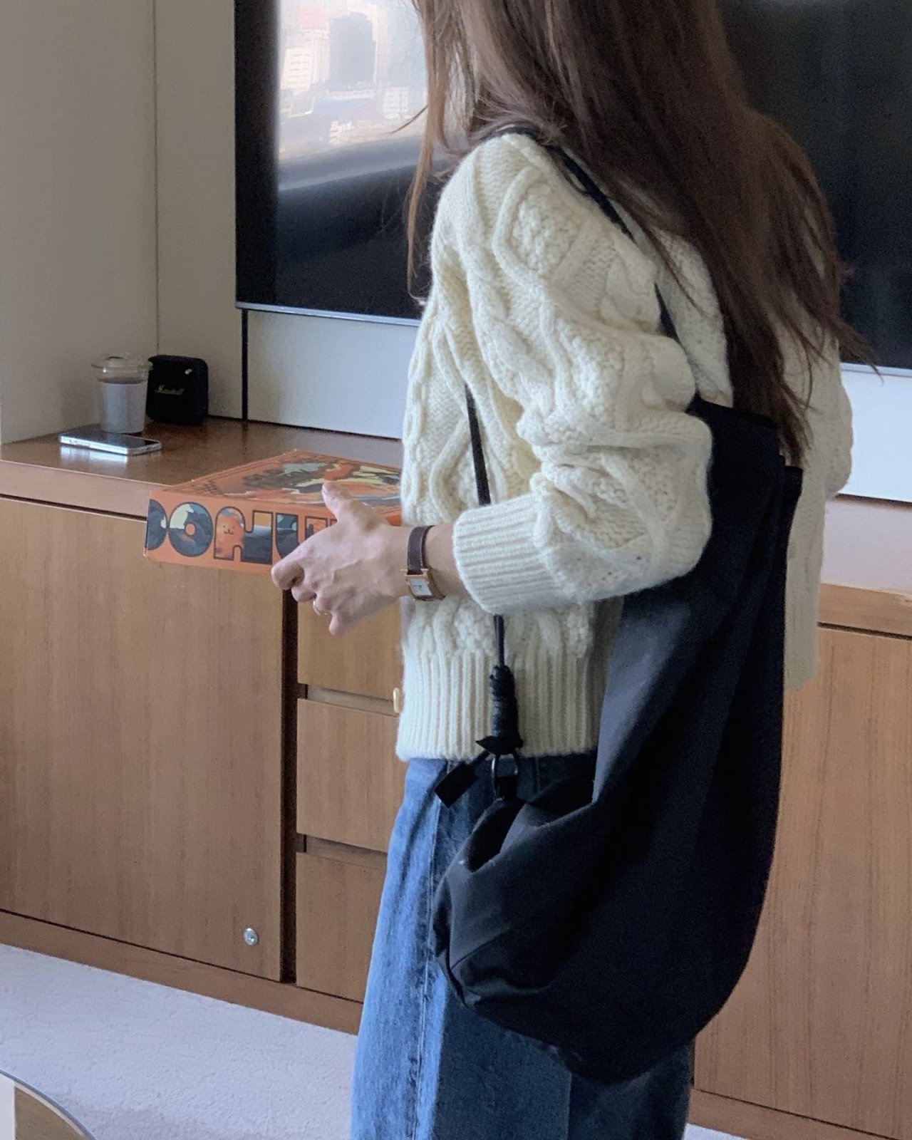 노마 울100 핸드니팅 케이블 가디건 상세 이미지 9