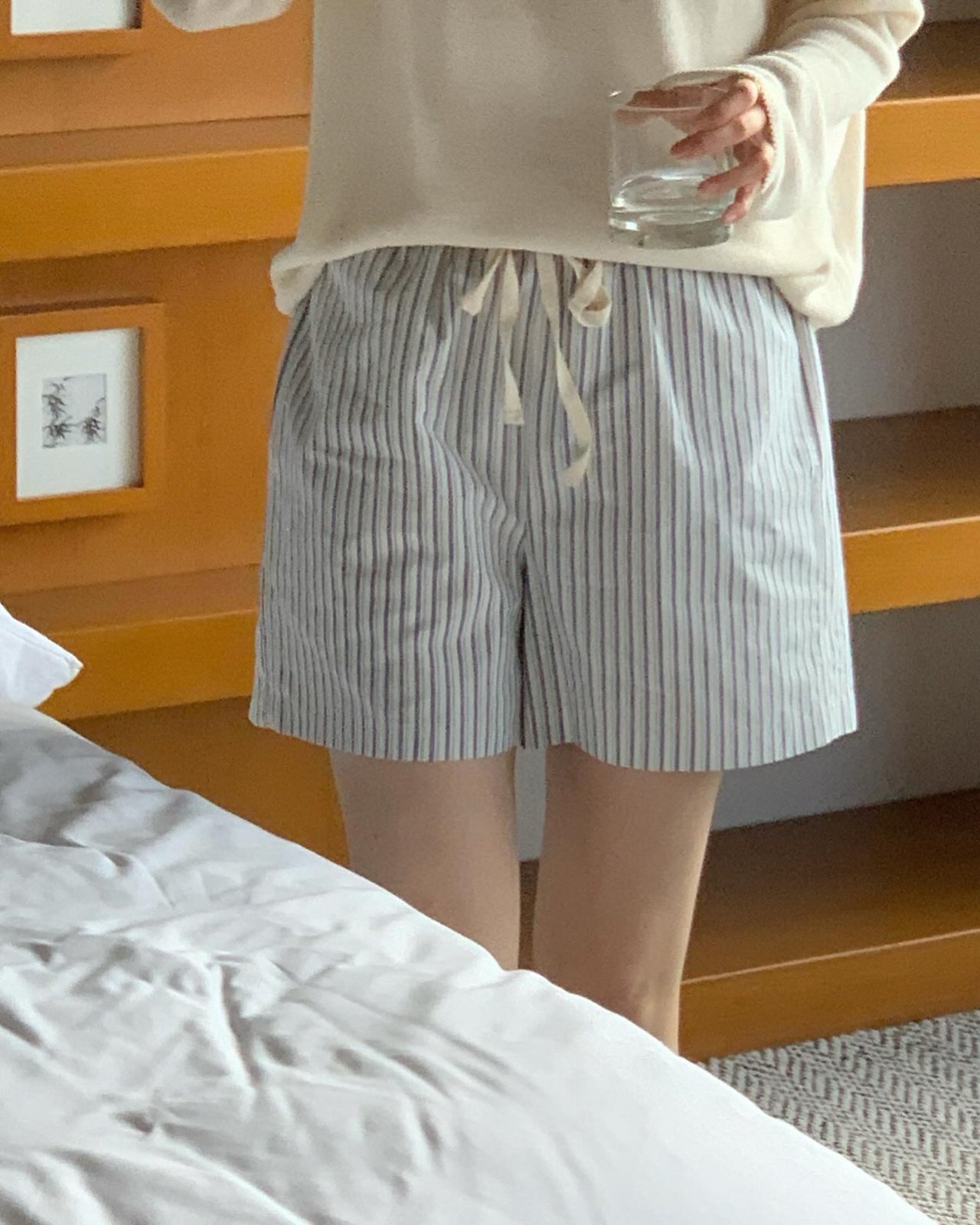 오션 스트라이프 밴딩 하프팬츠