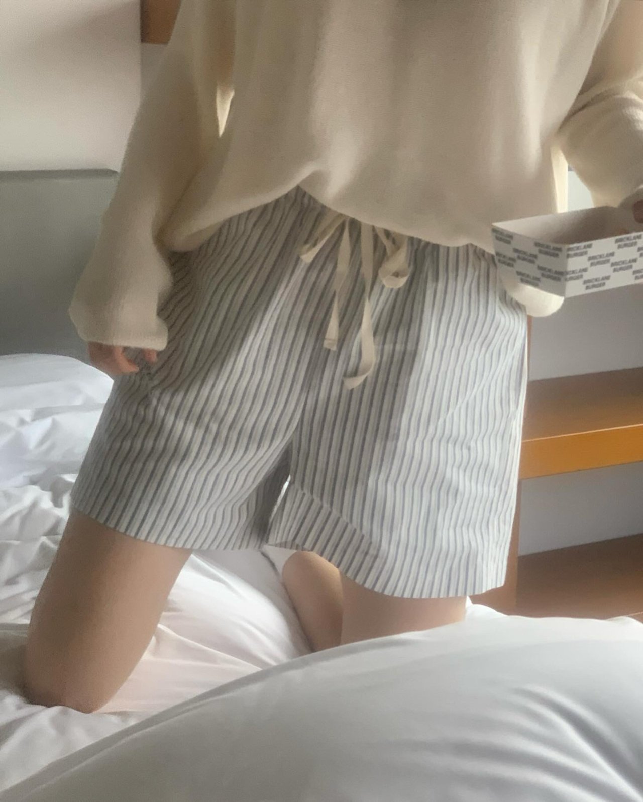 오션 스트라이프 밴딩 하프팬츠 상세 이미지 5