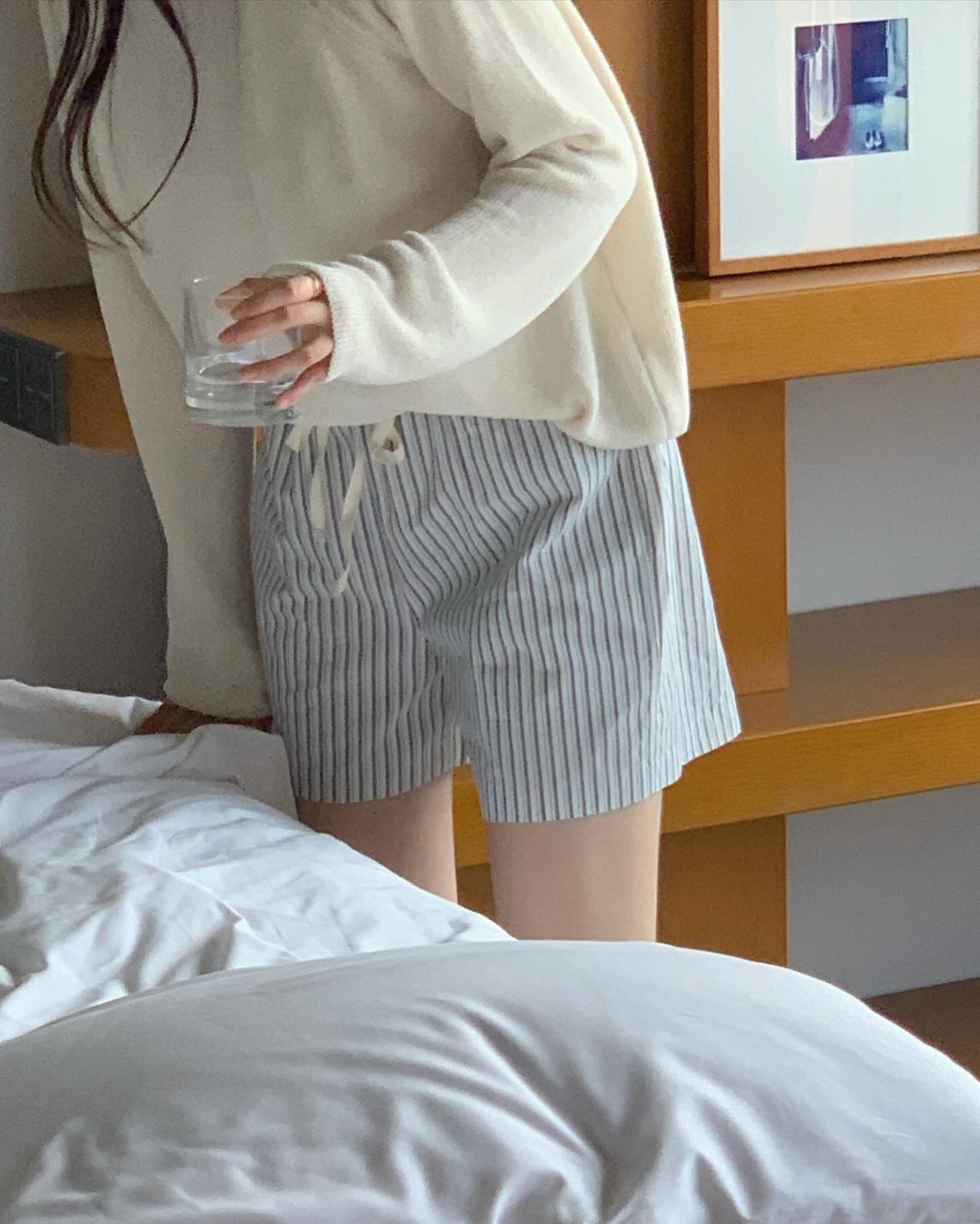 오션 스트라이프 밴딩 하프팬츠 상세 이미지 8