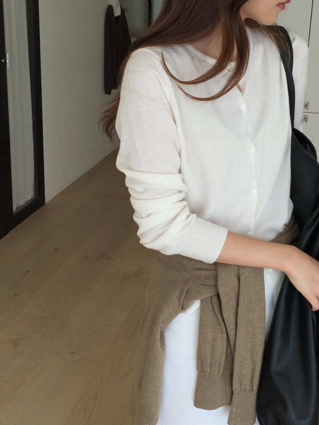 올리브 메리노울 가디건 상세 이미지 2