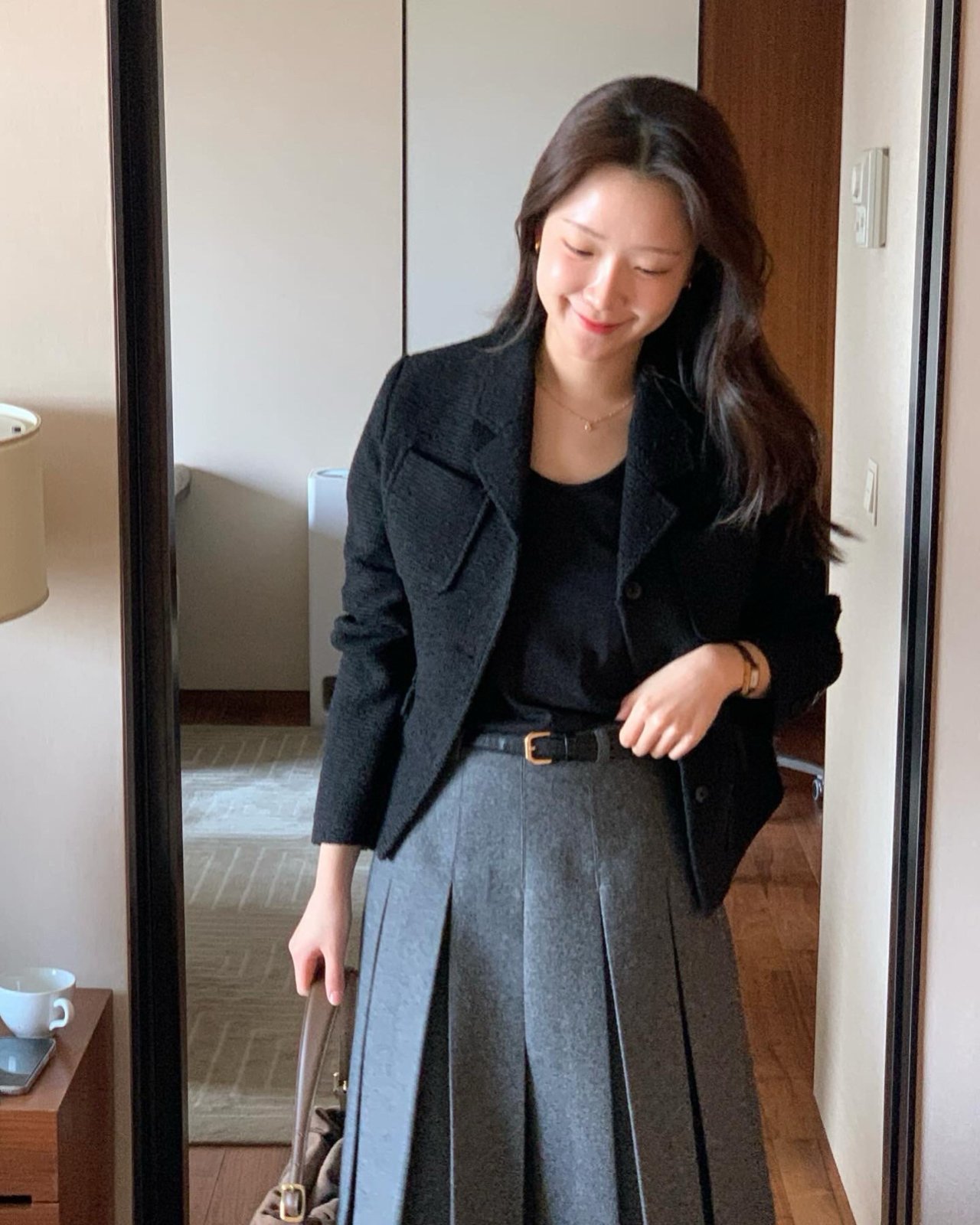 올슨 트위드 숏 자켓 착용 컷