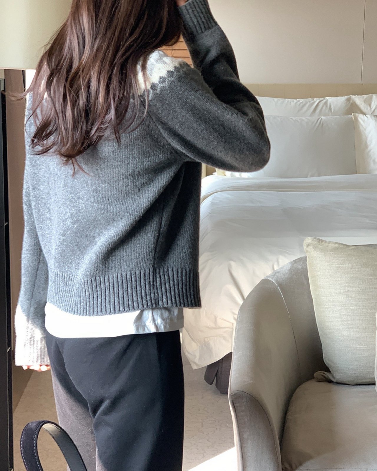오타루 눈꽃 자가드 가디건 상세 이미지 5