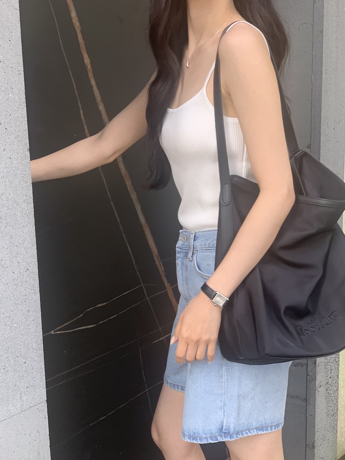 포이 가이하라 하프 데님 상세 이미지 3