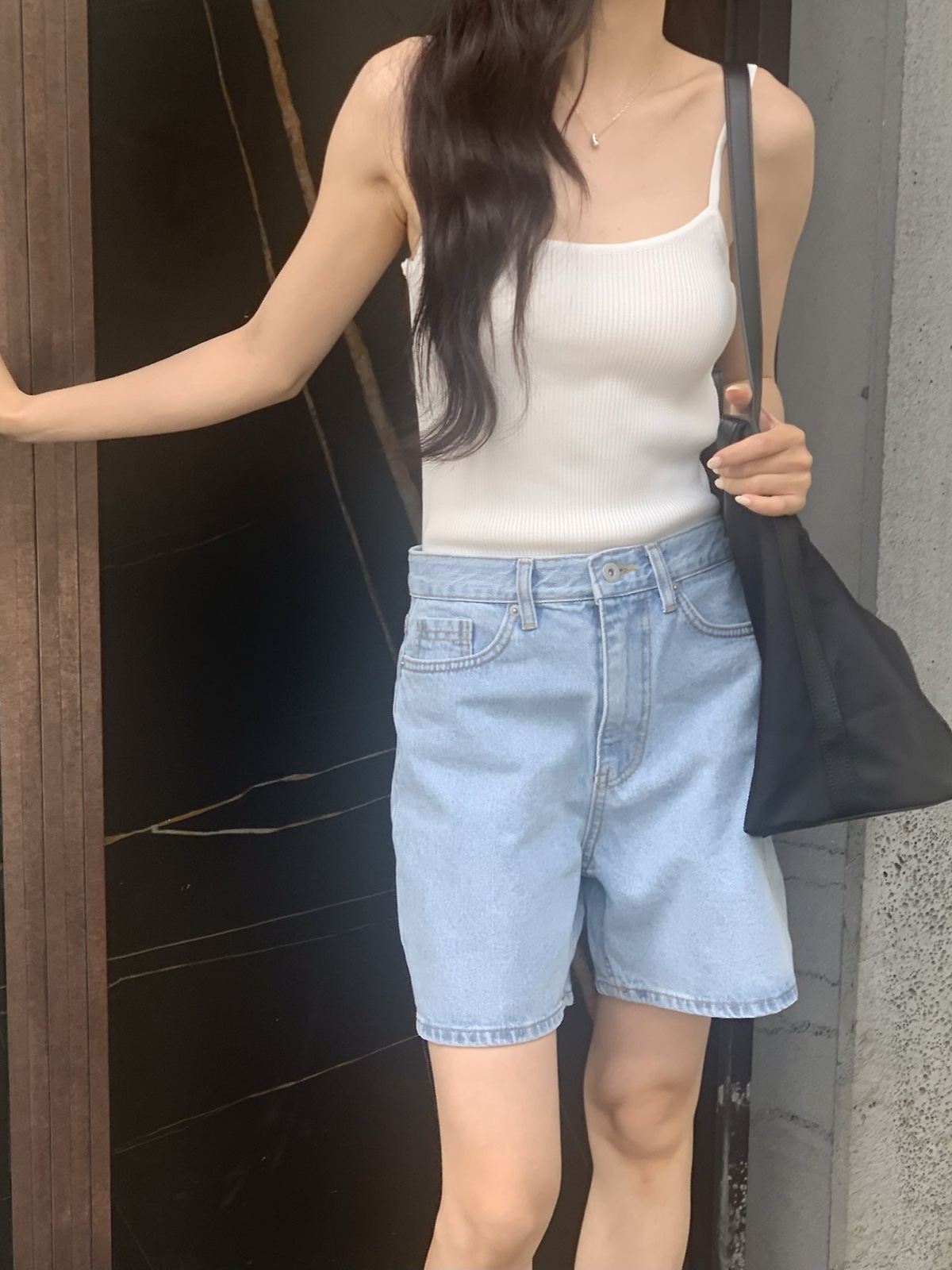 포이 가이하라 하프 데님 상세 이미지 4