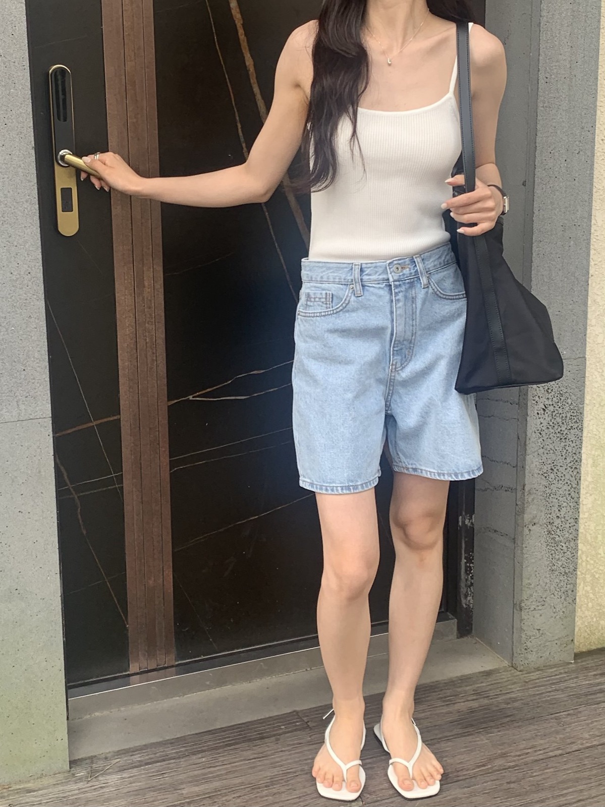 포이 가이하라 하프 데님 상세 이미지 5