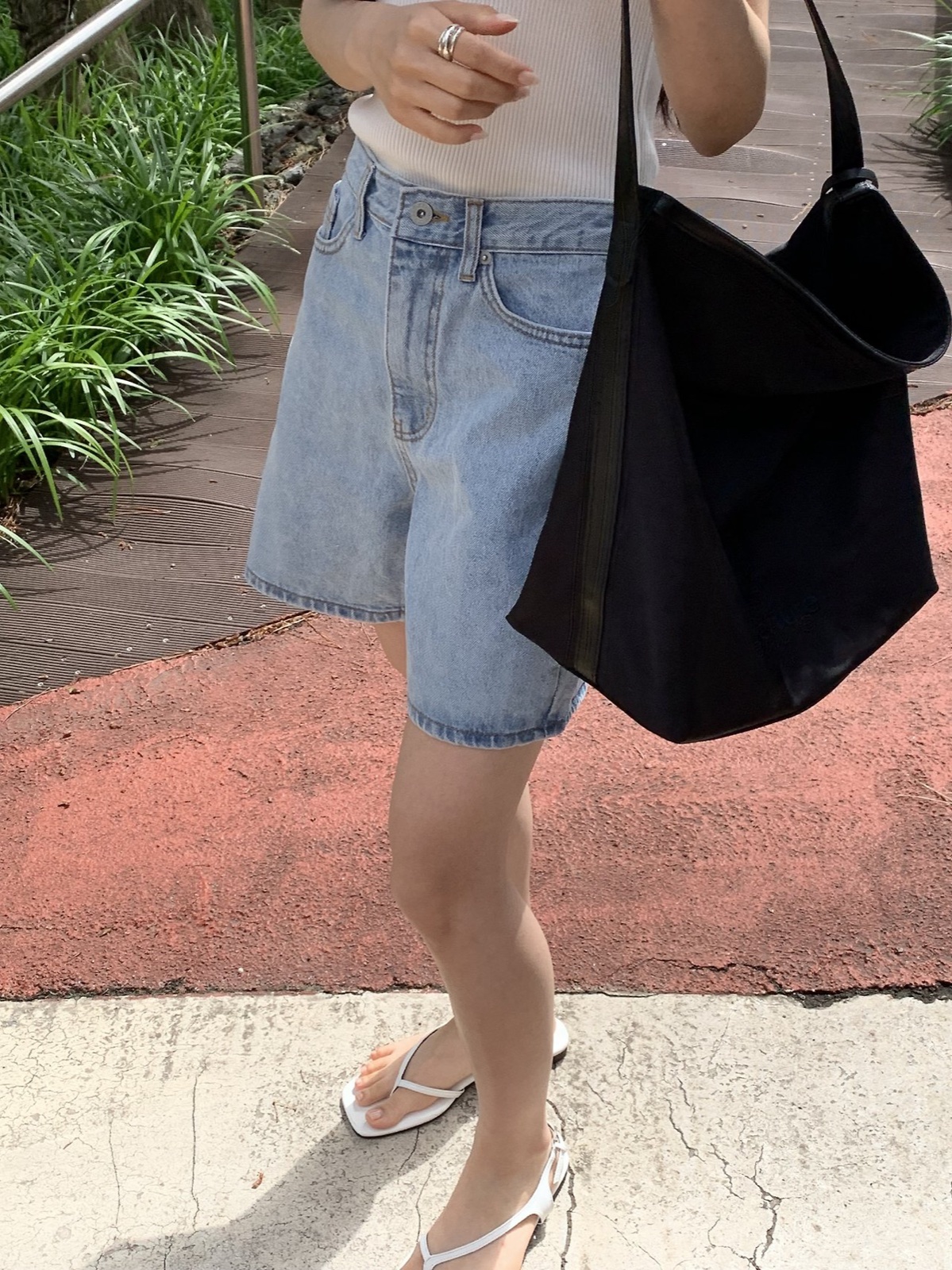 포이 가이하라 하프 데님 상세 이미지 7
