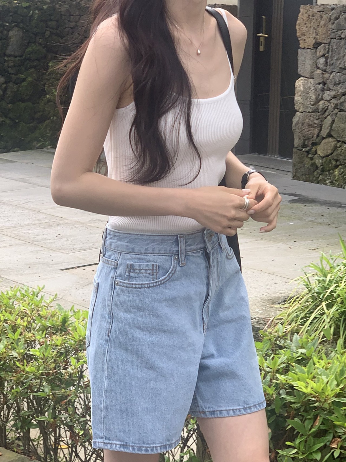 포이 가이하라 하프 데님 상세 이미지 8