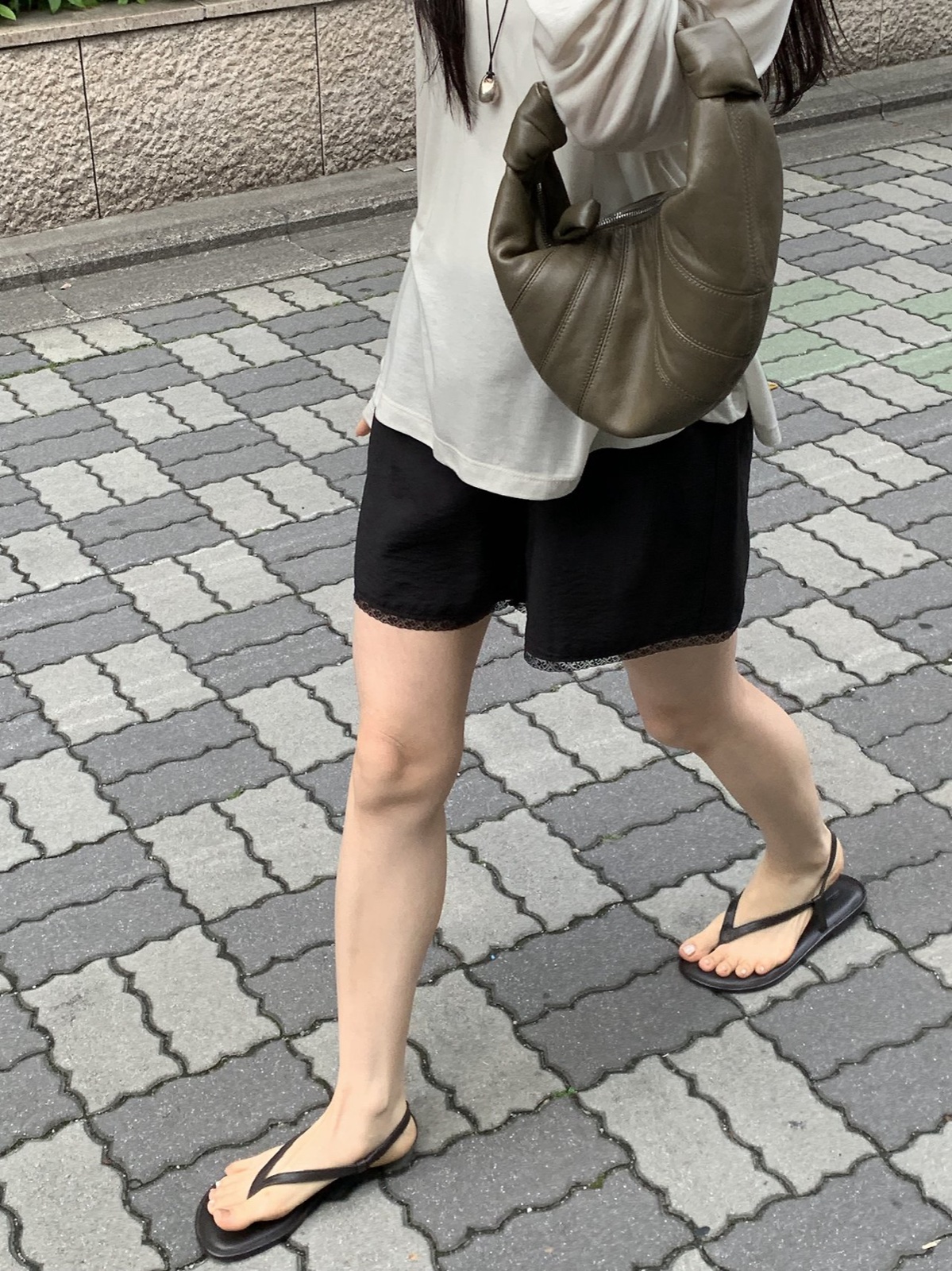 퓨어 레이스 하프 밴딩 팬츠 상세 이미지 3