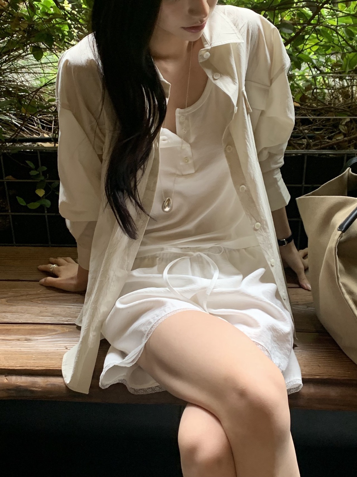 퓨어 레이스 하프 밴딩 팬츠 상세 이미지 9
