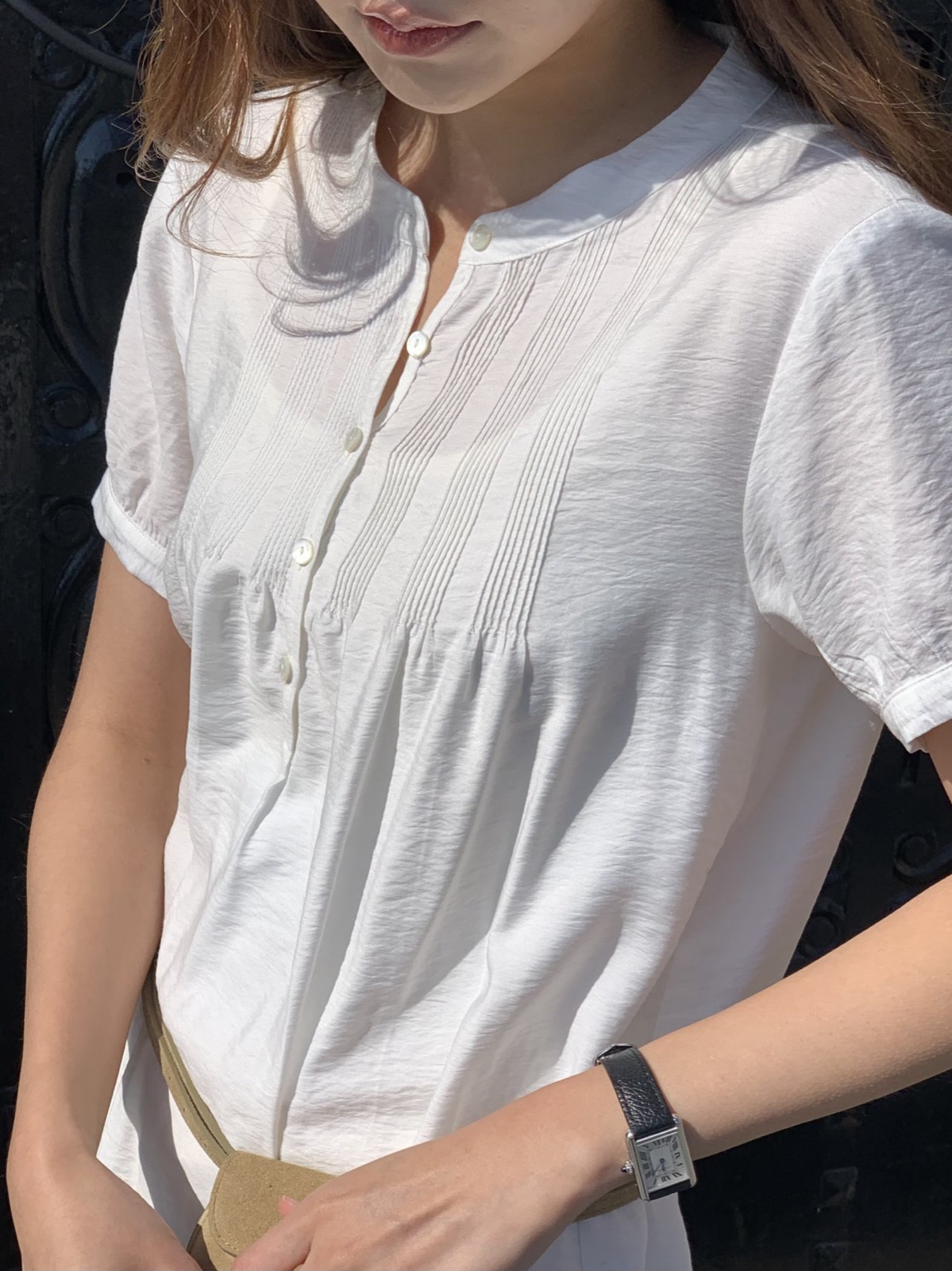 레이나 핀턱 반팔 원피스 상세 이미지 8