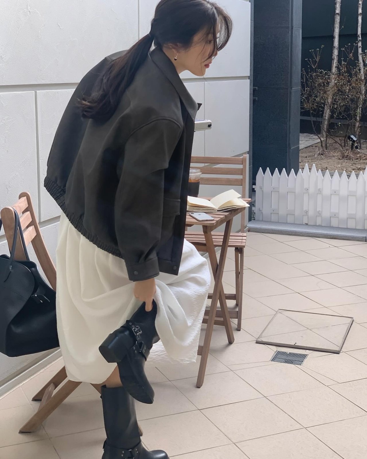 리본 셔링 반팔 원피스 상세 이미지 6