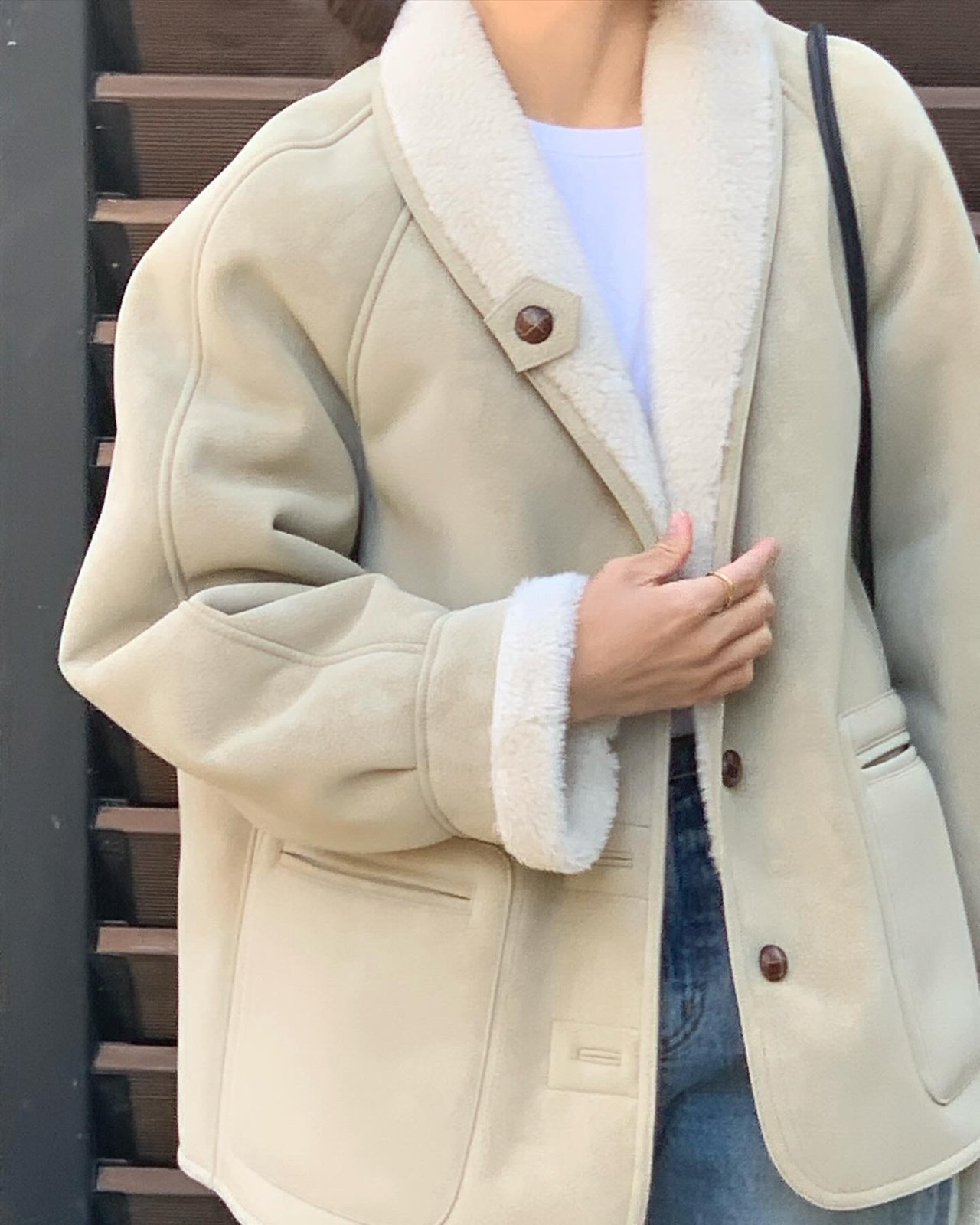 리에 숄 시어링 무스탕 상세 이미지 10