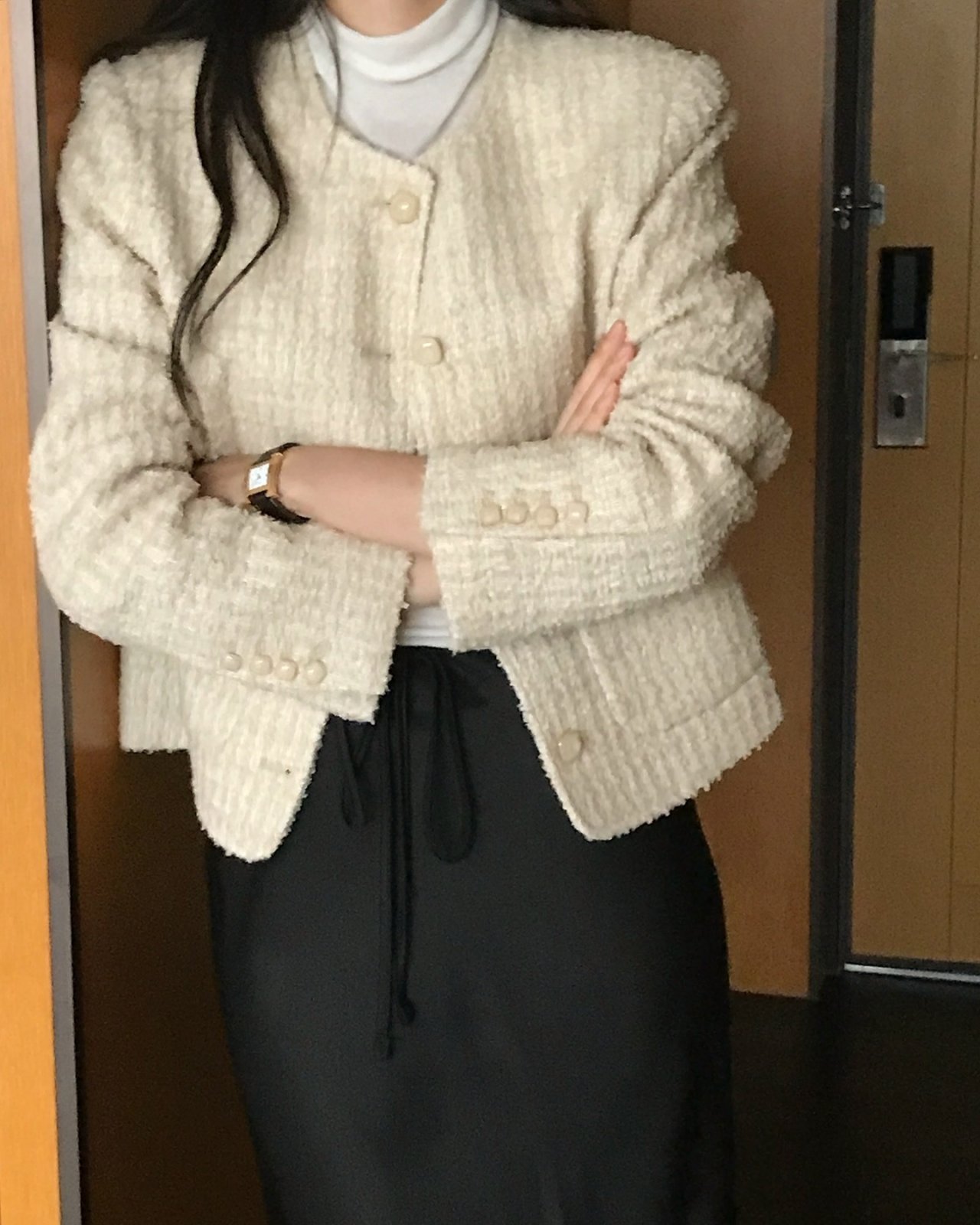 리엘 울 라운드 트위드 자켓 상세 이미지 6