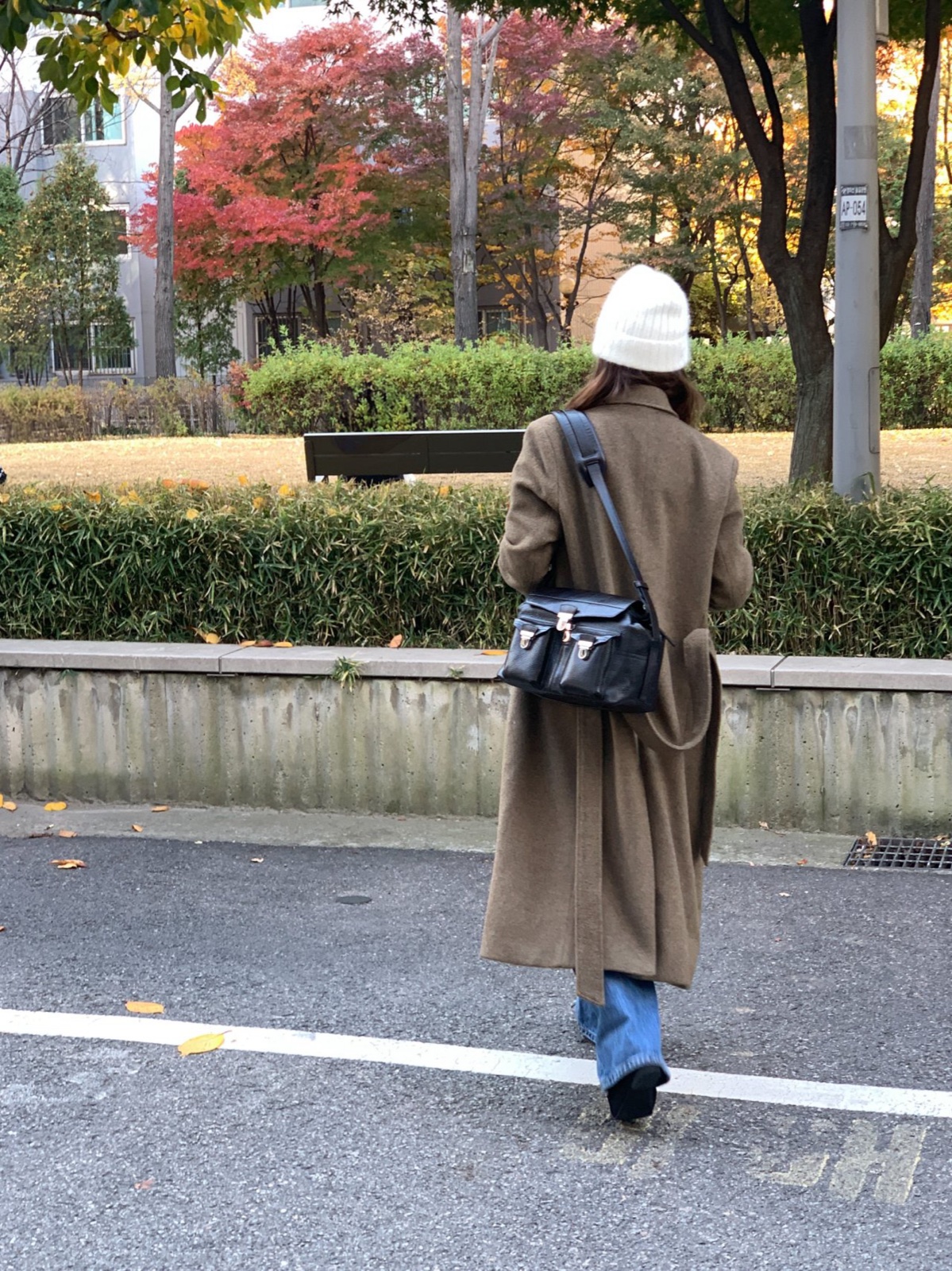 론드 카멜 더블위브 롱 코트 상세 이미지 5