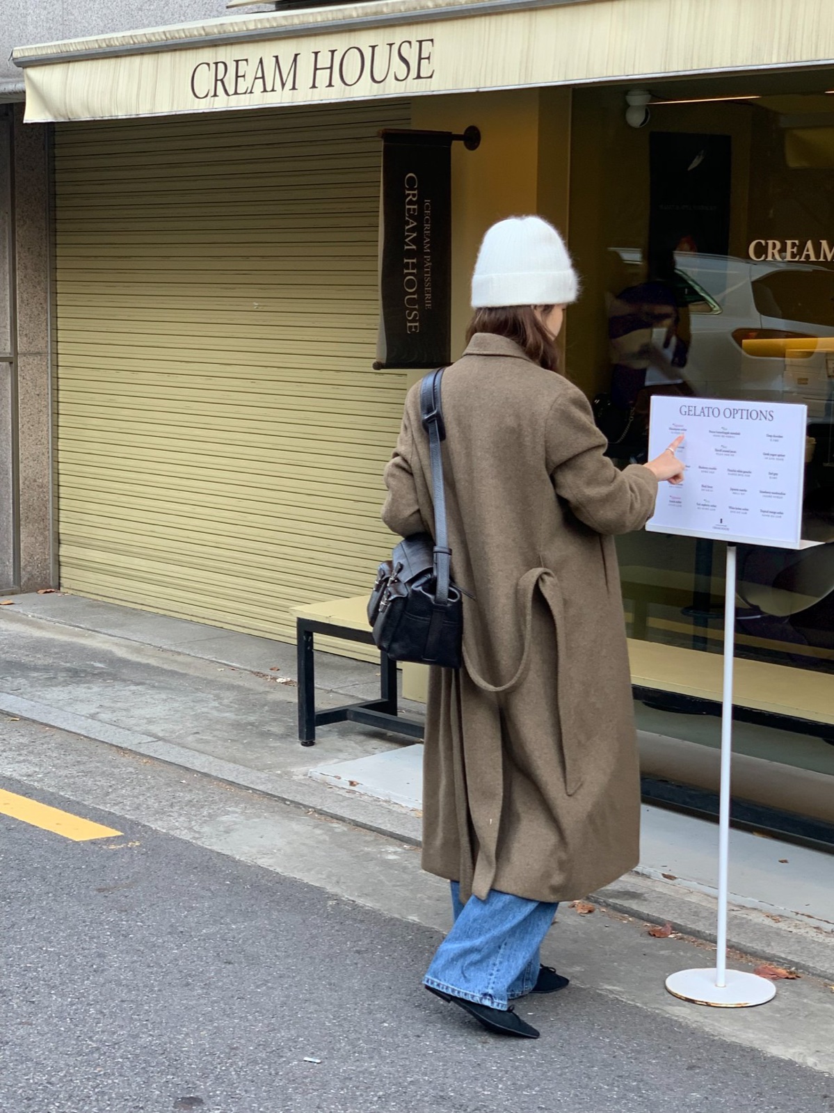 론드 카멜 더블위브 롱 코트 상세 이미지 9