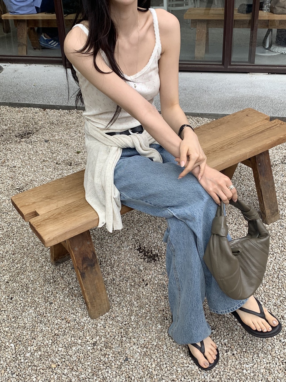 로즈 펀칭 레이스 슬리브리스 상세 이미지 7
