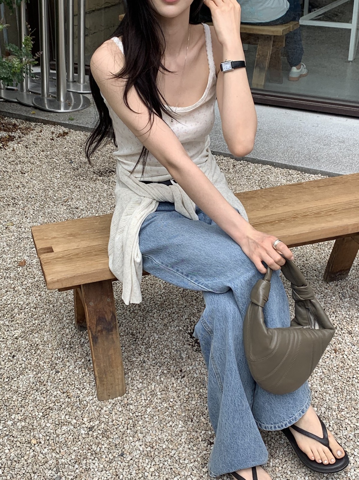 로즈 펀칭 레이스 슬리브리스 상세 이미지 9
