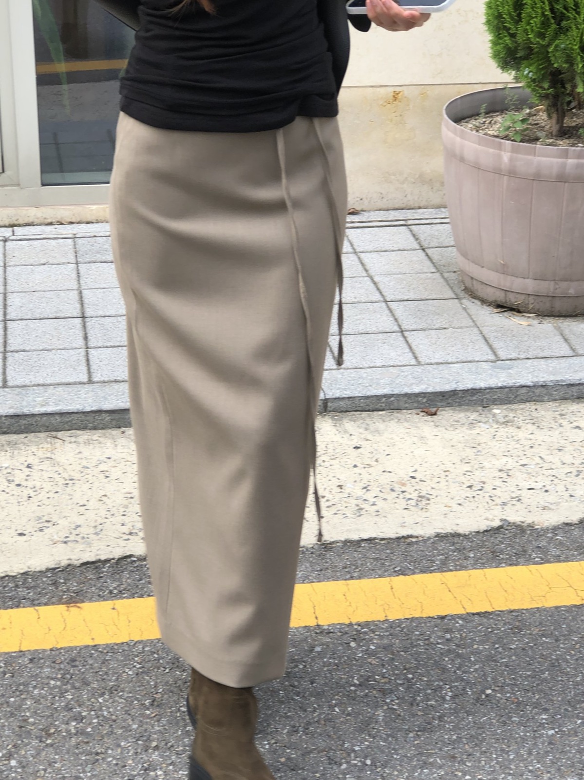 루앙 울 스트랩 H라인 스커트 상세 이미지 3