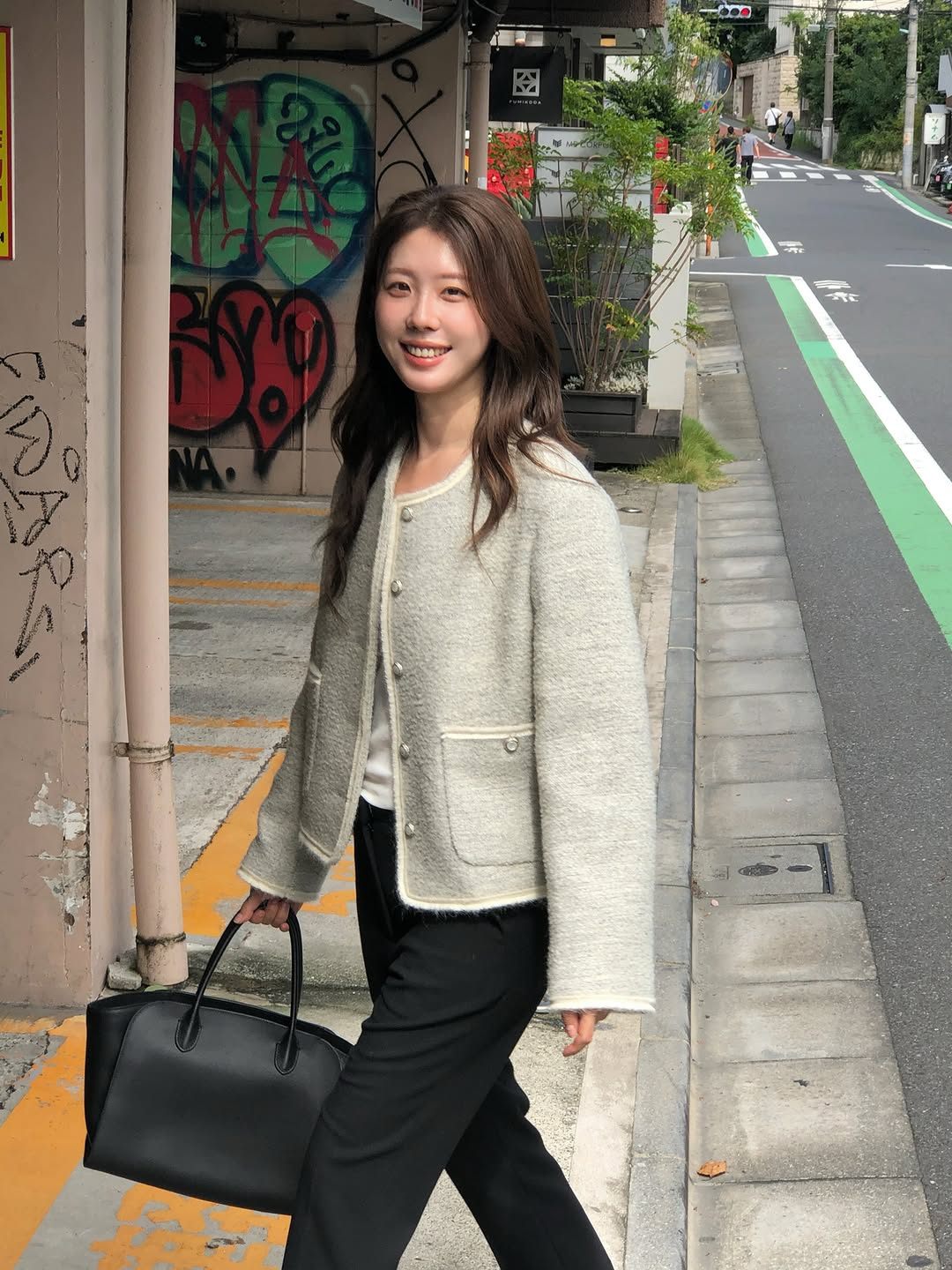 로웬 배색 트위드 자켓 상세 이미지 2