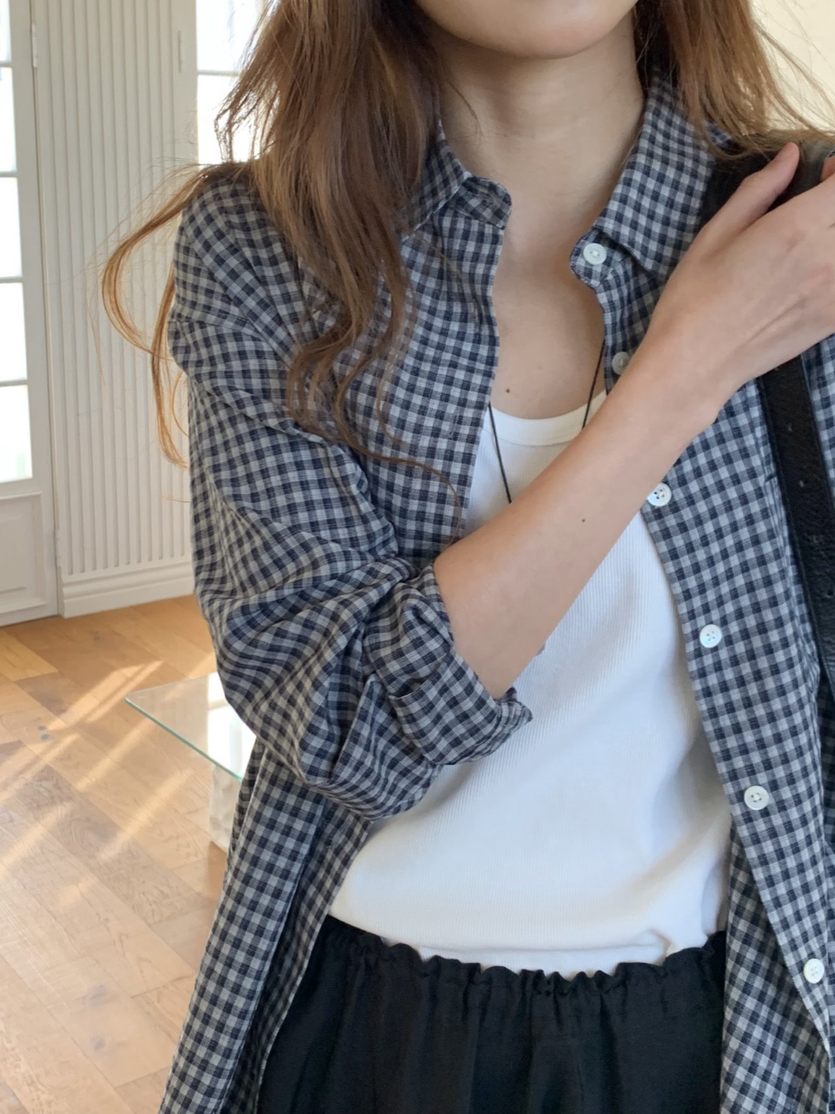루엔 소프트 체크 셔츠 상세 이미지 2