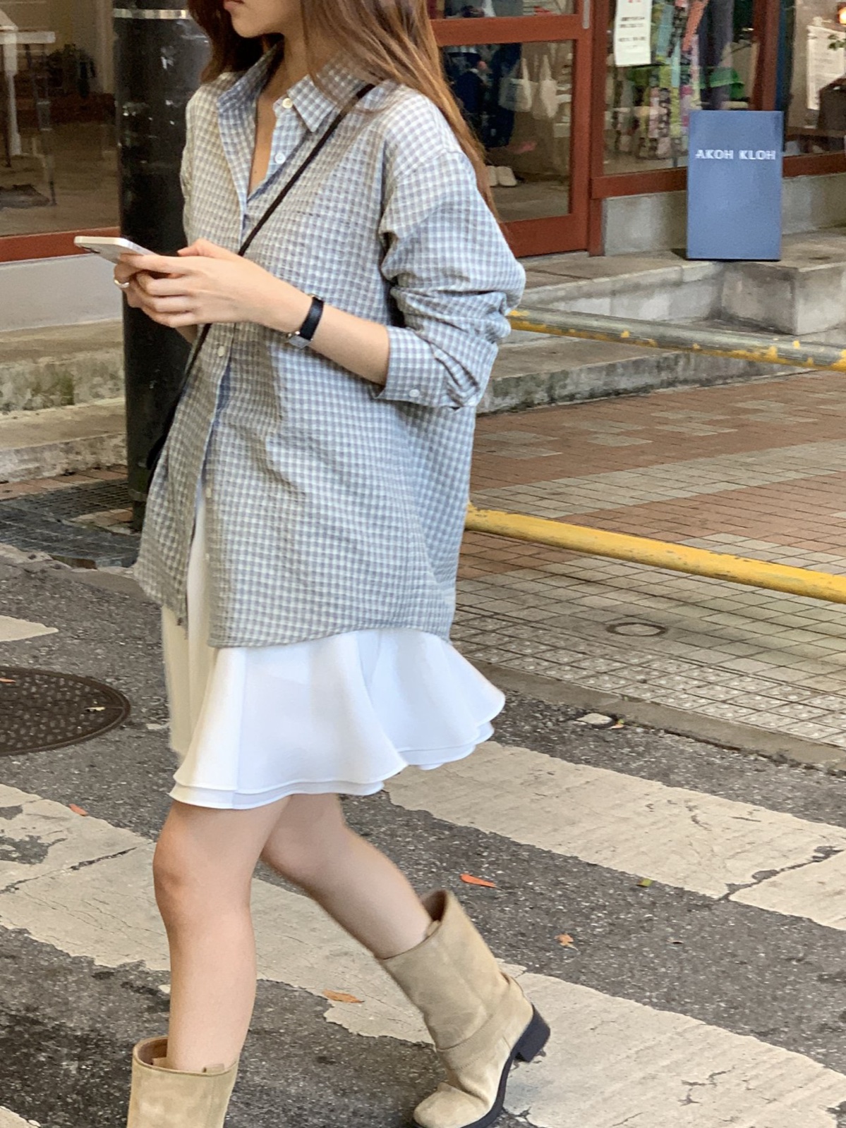 루엔 소프트 체크 셔츠 상세 이미지 7